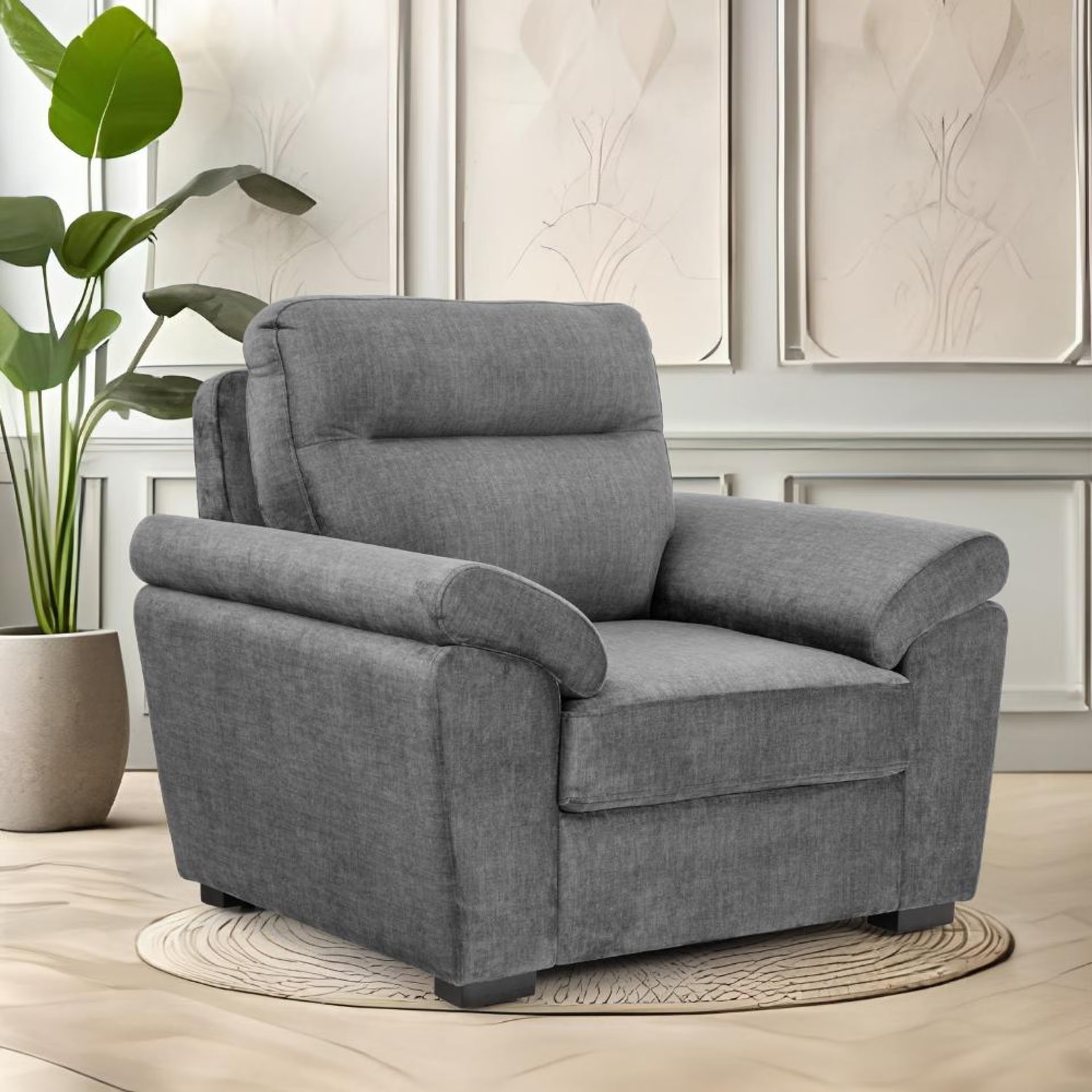 Wakefit Lounger Plus Sofa -Single Seater Regular, Single Seater, Graphite