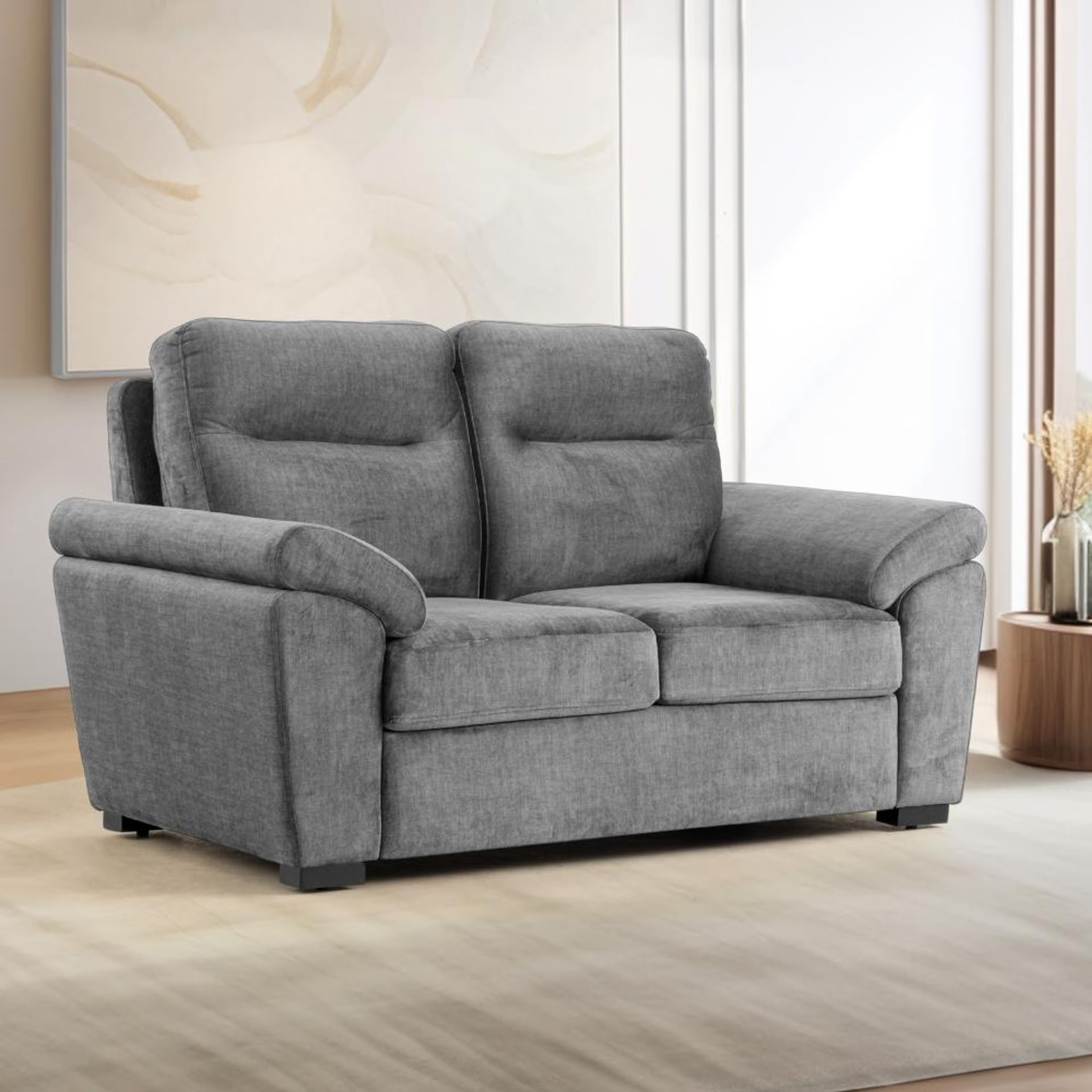 Wakefit Lounger Plus Sofa -Two Seater Regular, Two Seater, Graphite
