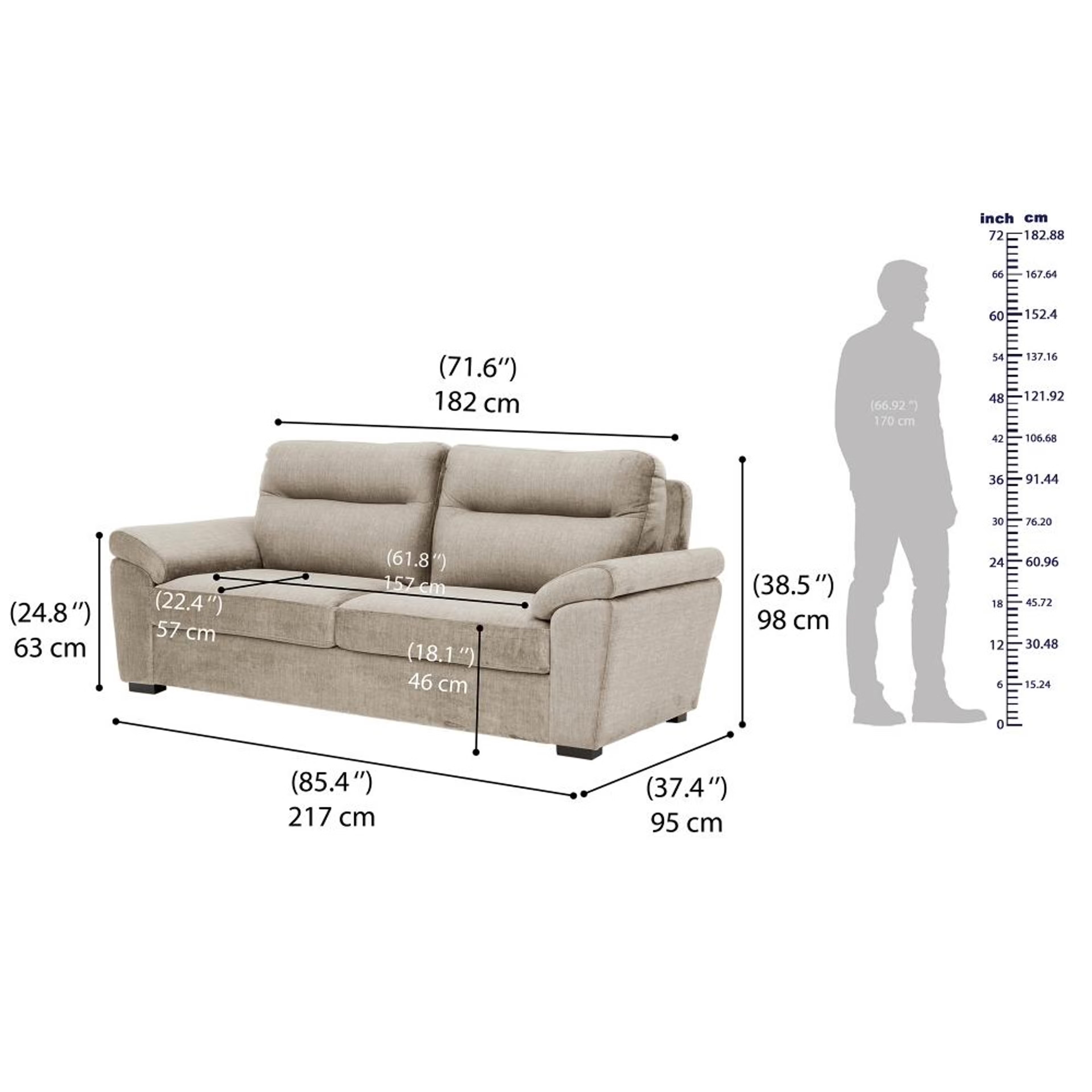 Wakefit Lounger Plus Sofa -Three Seater Regular, Three Seater, Beige 7 Wakefit Lounger Plus Sofa -Three Seater Regular, Three Seater, Beige