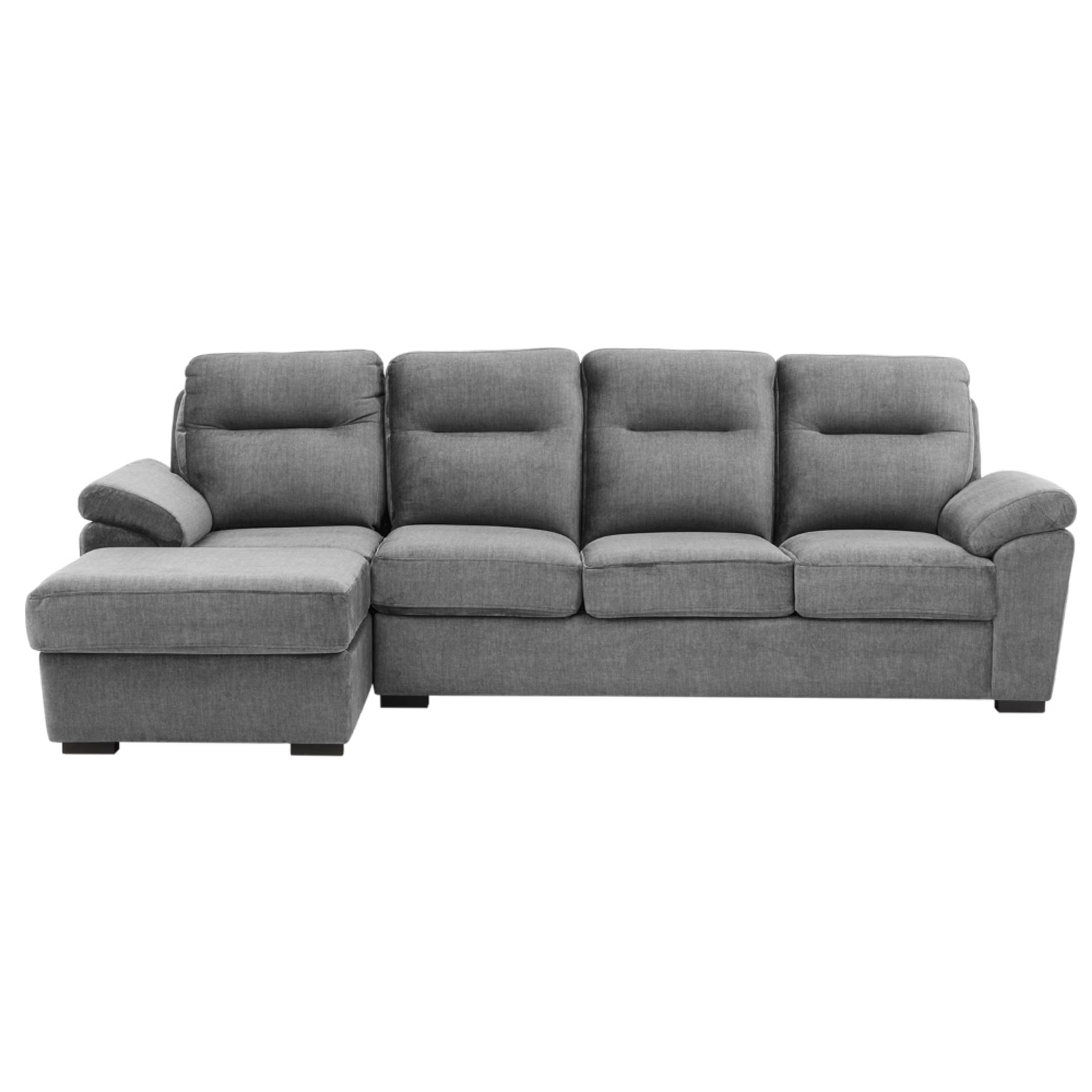 Home 37 Wakefit Lounger Plus Sofa - (3 Seater +Left Aligned Chaise) Sectional, Set (3 Seater + Left Aligned Chaise), Graphite