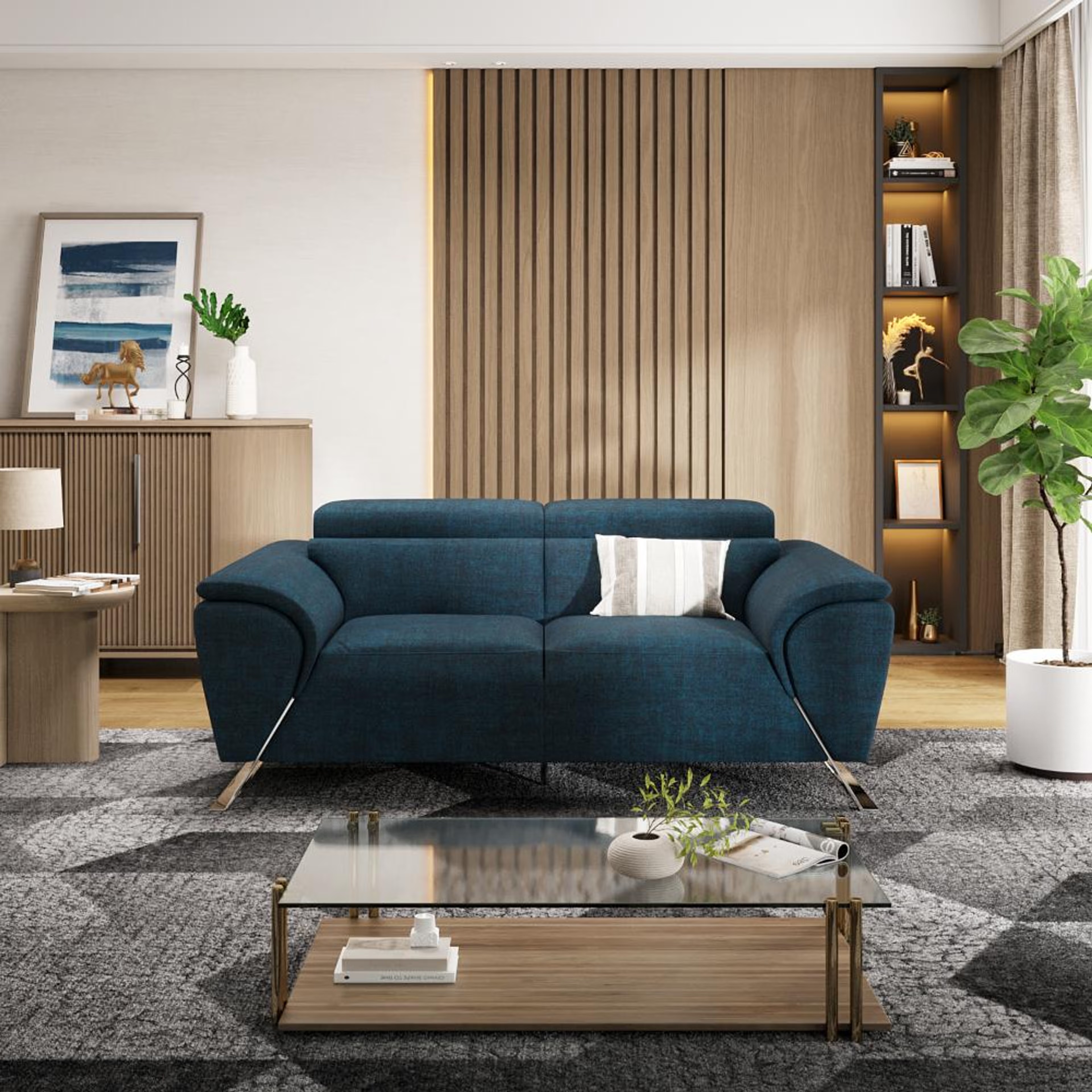 Home 41 Wakefit Magnus Sofa -Two Seater Regular, Two Seater, Deep Ocean