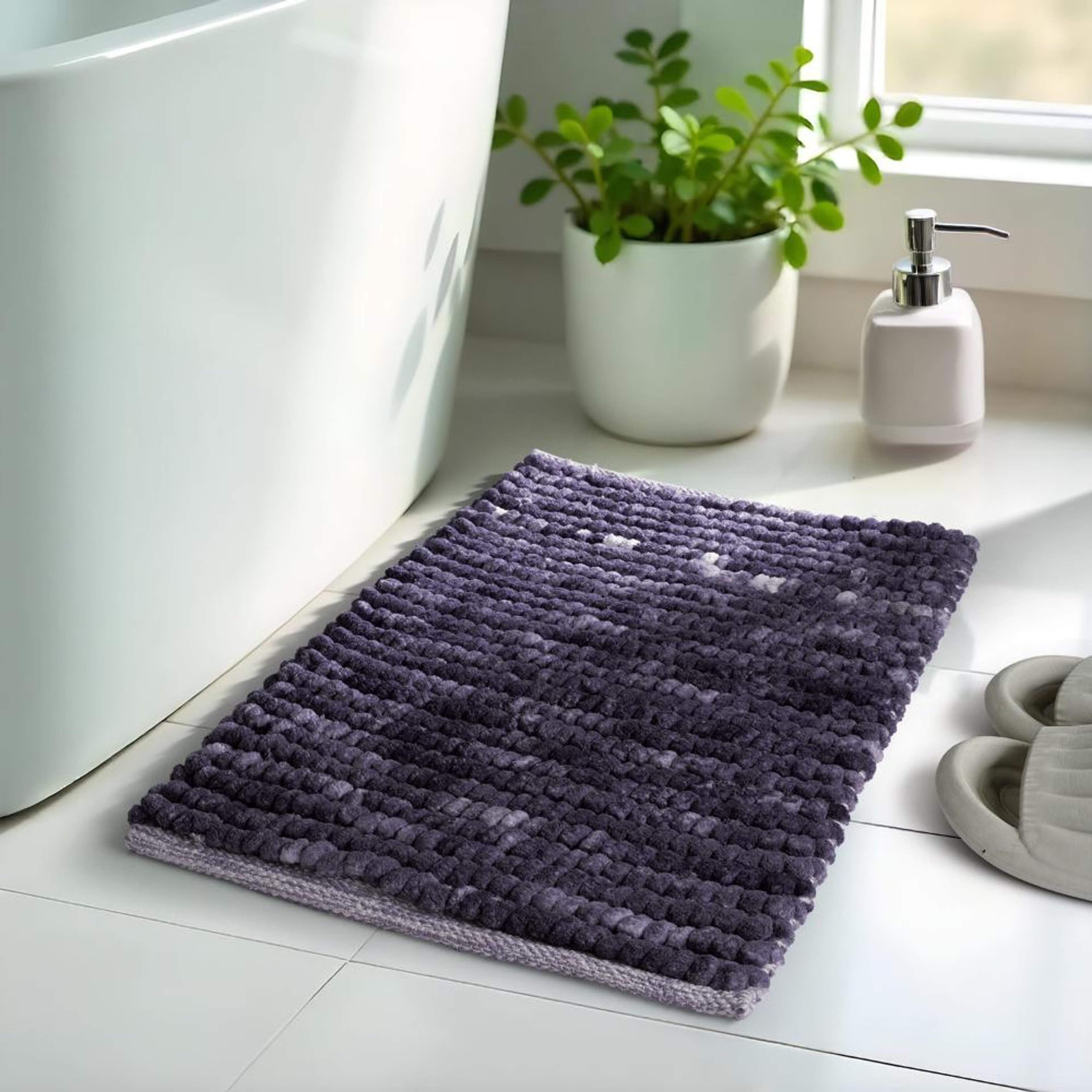 Home 28 Bath Mat | Set of 1 | 40x60cm | Highly Absorbent Bathroom Mat | Machine Washable | Popcorn - S. Grey Popcorn, 40*60 cm, Shark Grey
