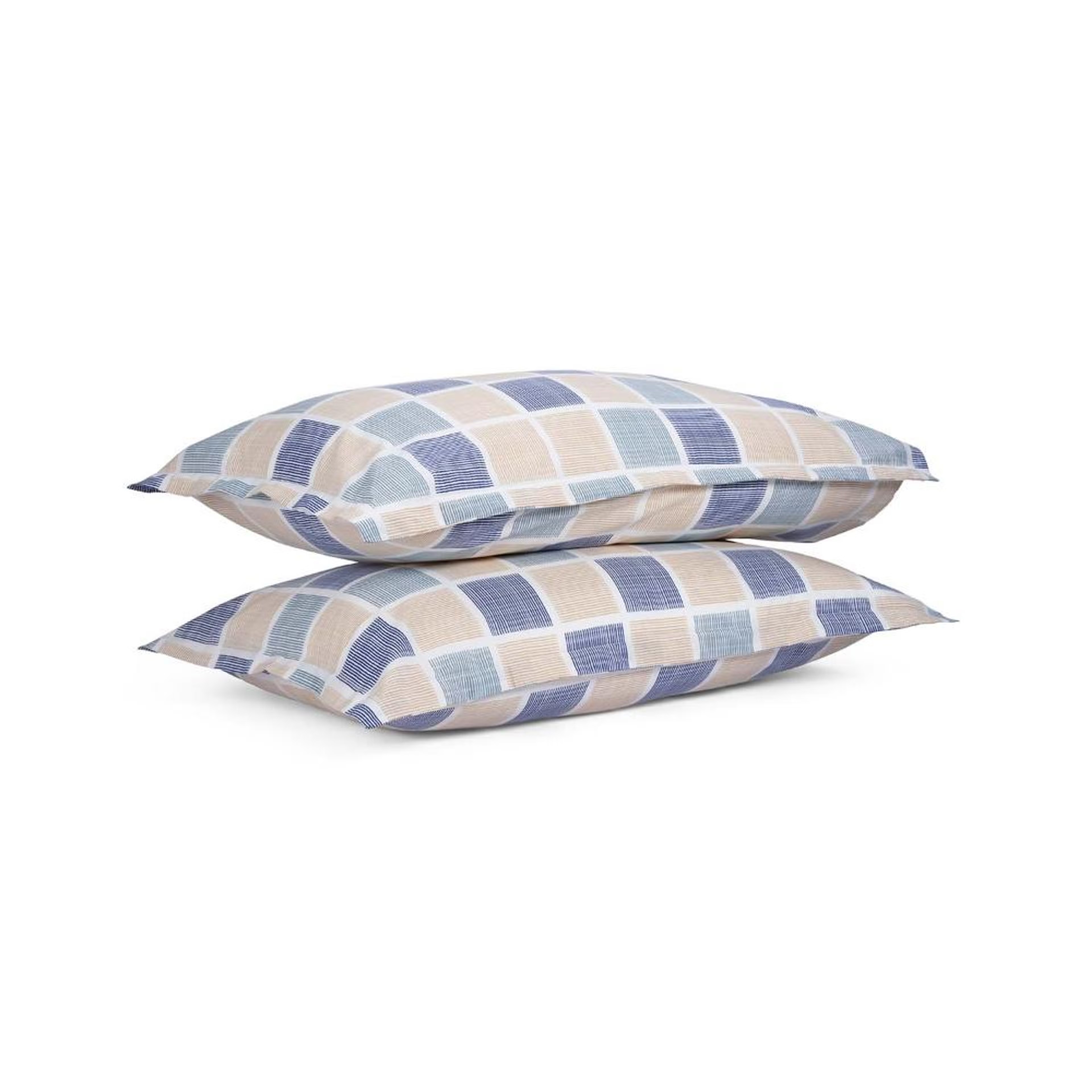 Home 39 100% Cotton Pillow Cover | Standard Size 27x18 Inch | Set Of 2 | 160 TC | Chekkers Standard, Set of 2, Cotton, Chekkers