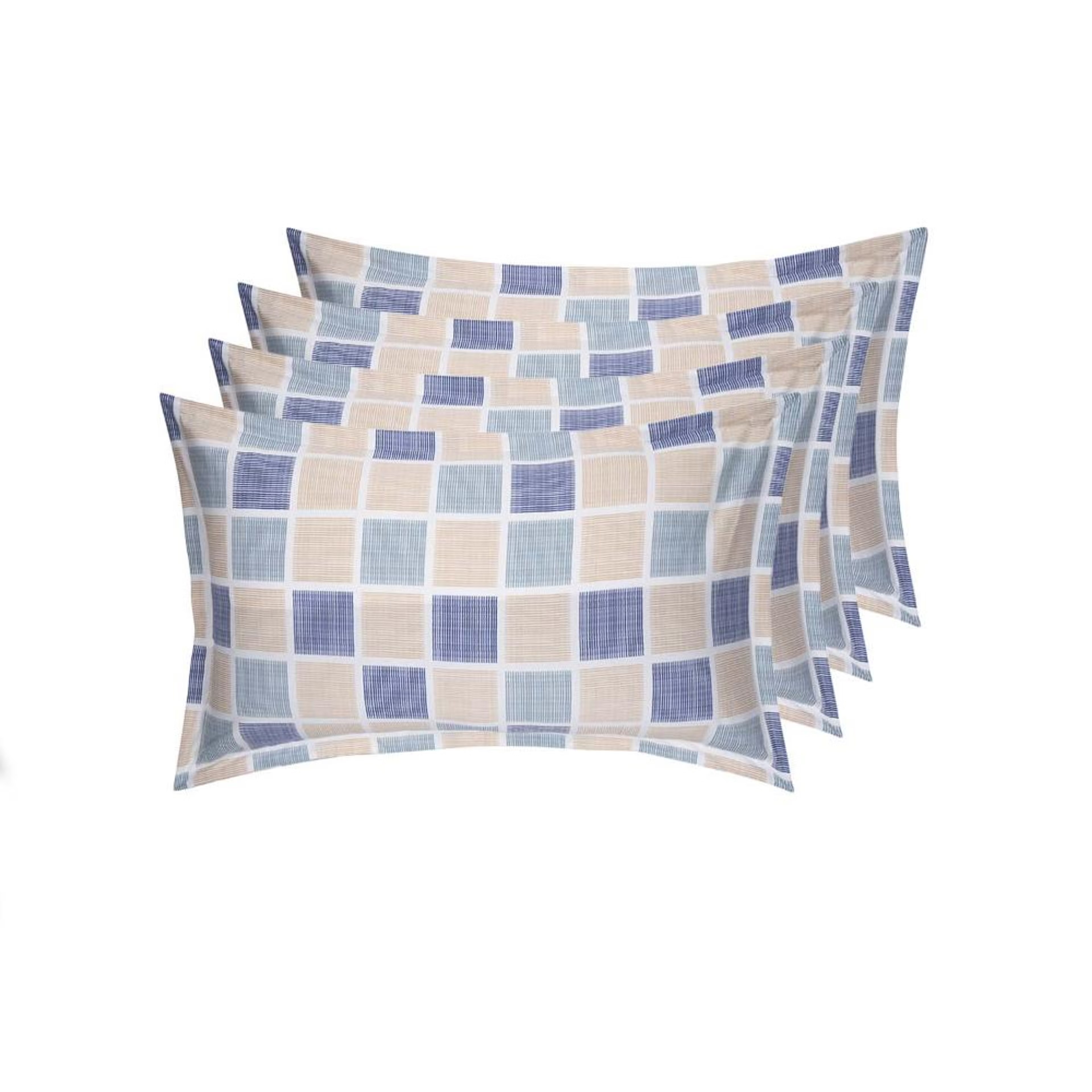 100% Cotton Pillow Cover | Standard Size 27x18 Inch | Set Of 4 | 160 TC | Chekkers Standard, Set of 4, Cotton, Chekkers