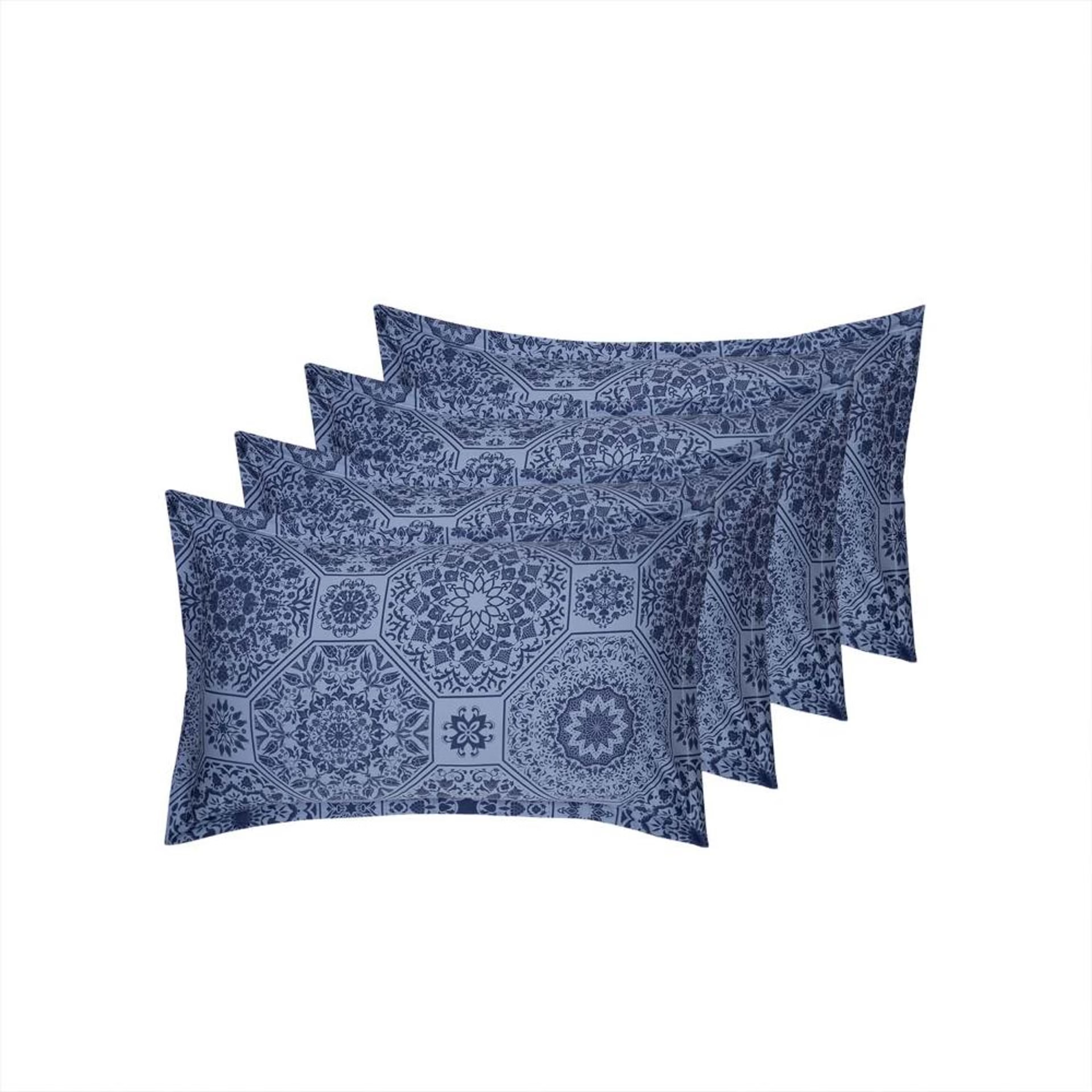 100% Cotton Pillow Cover | Standard Size 27x18 Inch | Set Of 4 | 160 TC | Karol Standard, Set of 4, Cotton, Karol