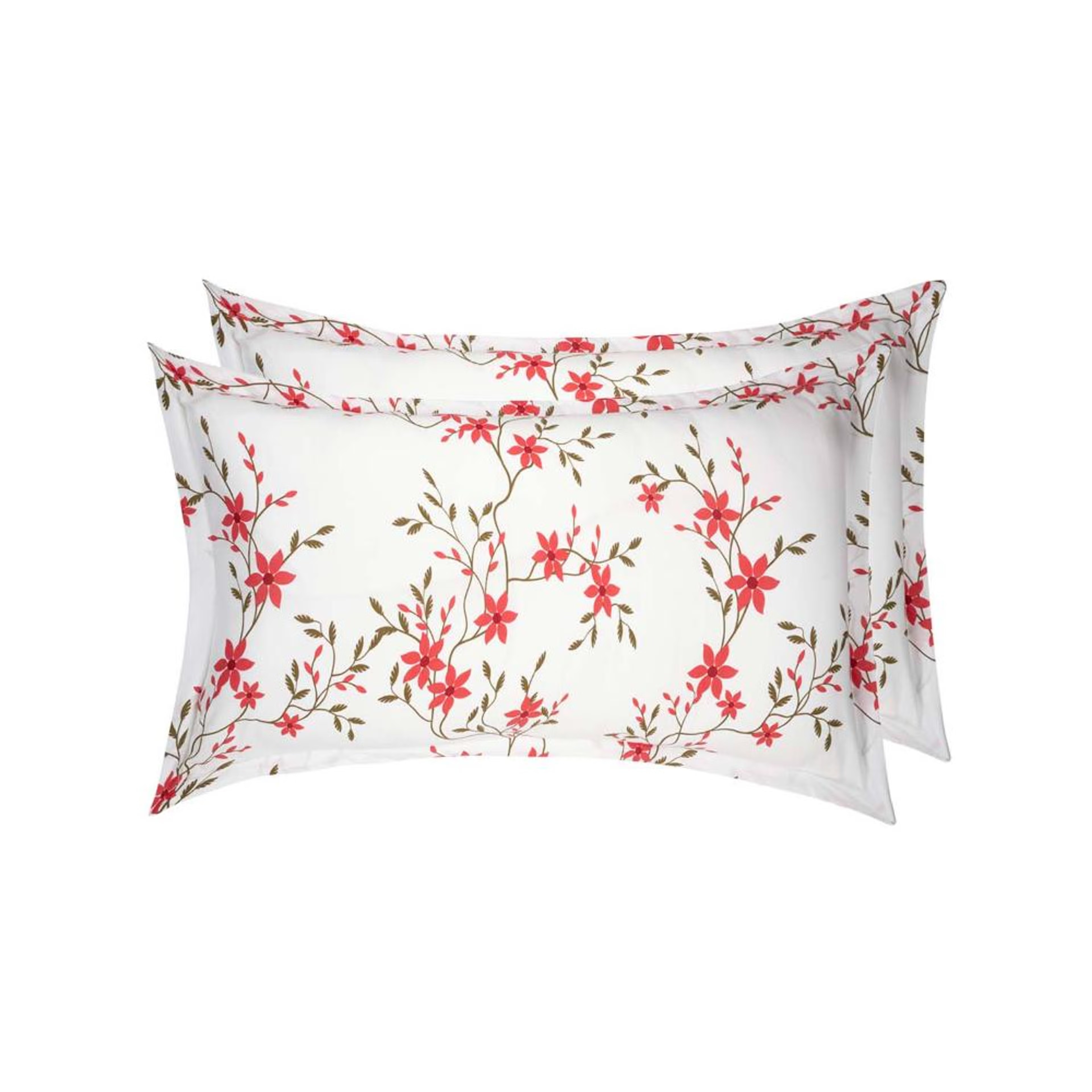 100% Cotton Pillow Cover | Standard Size 27x18 Inch | Set Of 2 | 160 TC | Sakura White Standard, Set of 2, Cotton, Sakura White