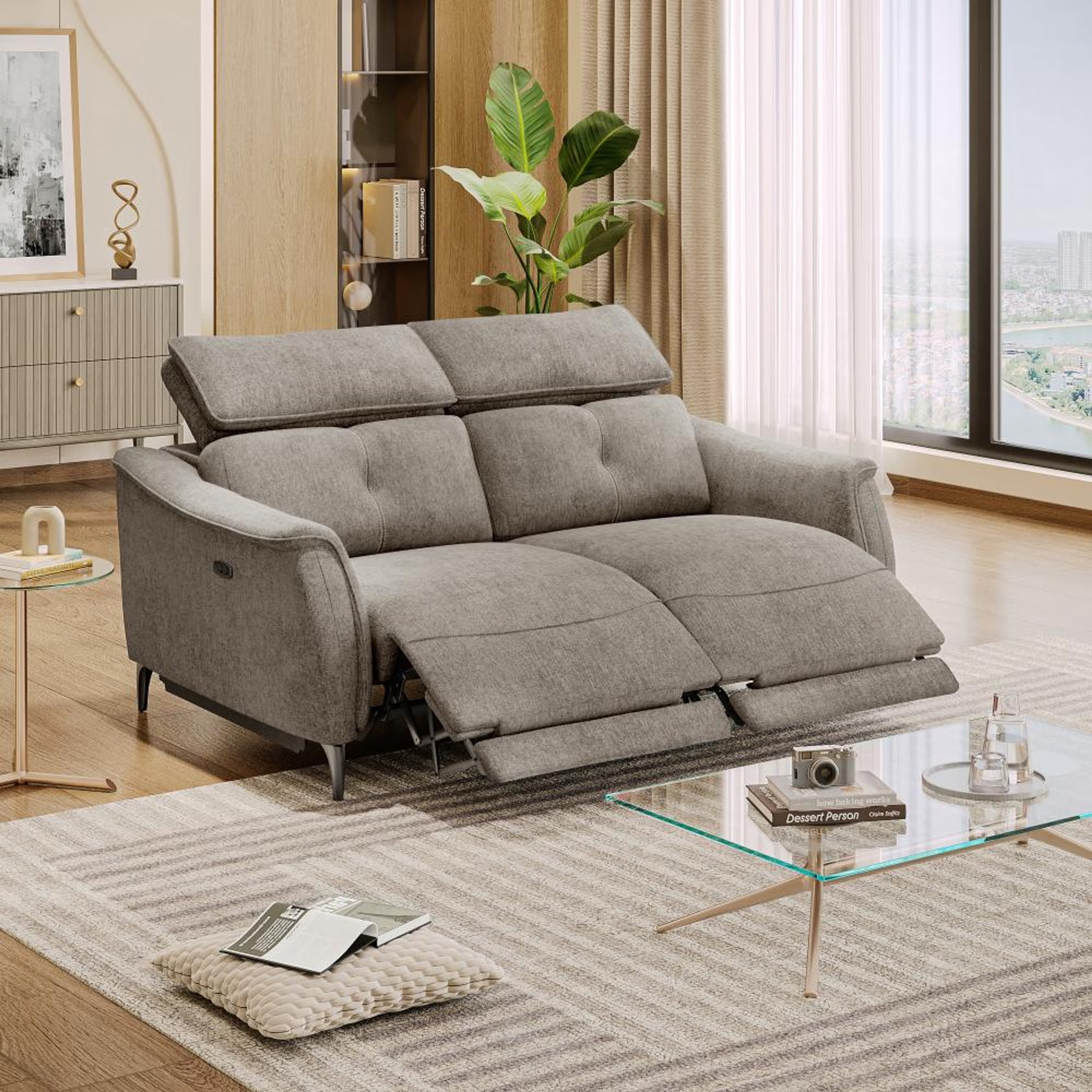 Home 25 Wakefit Curacao Sofa With Motion - Two Seater Regular, With Motion, Two Seater, Taupe