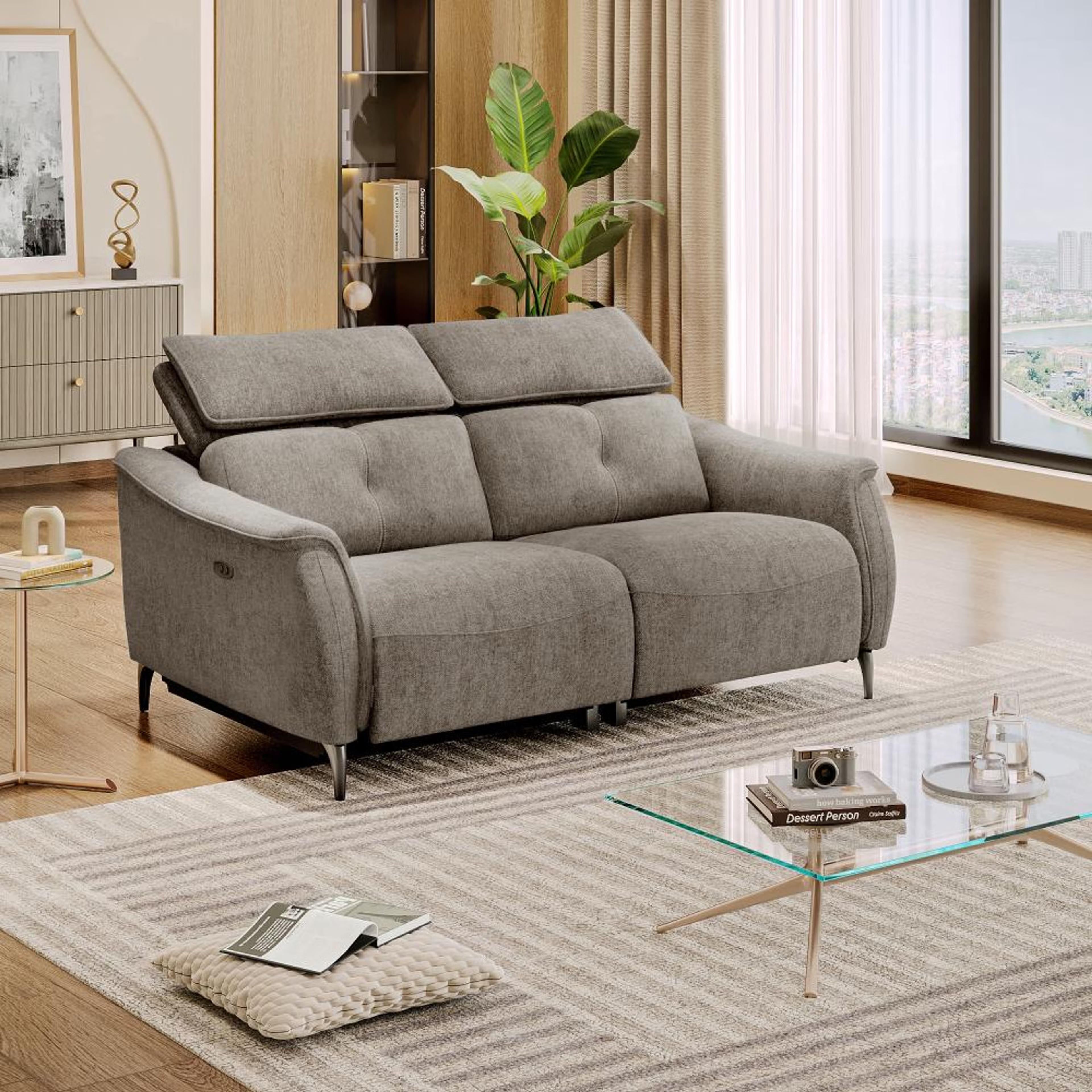 Home 26 Wakefit Curacao Sofa With Motion - Two Seater Regular, With Motion, Two Seater, Taupe