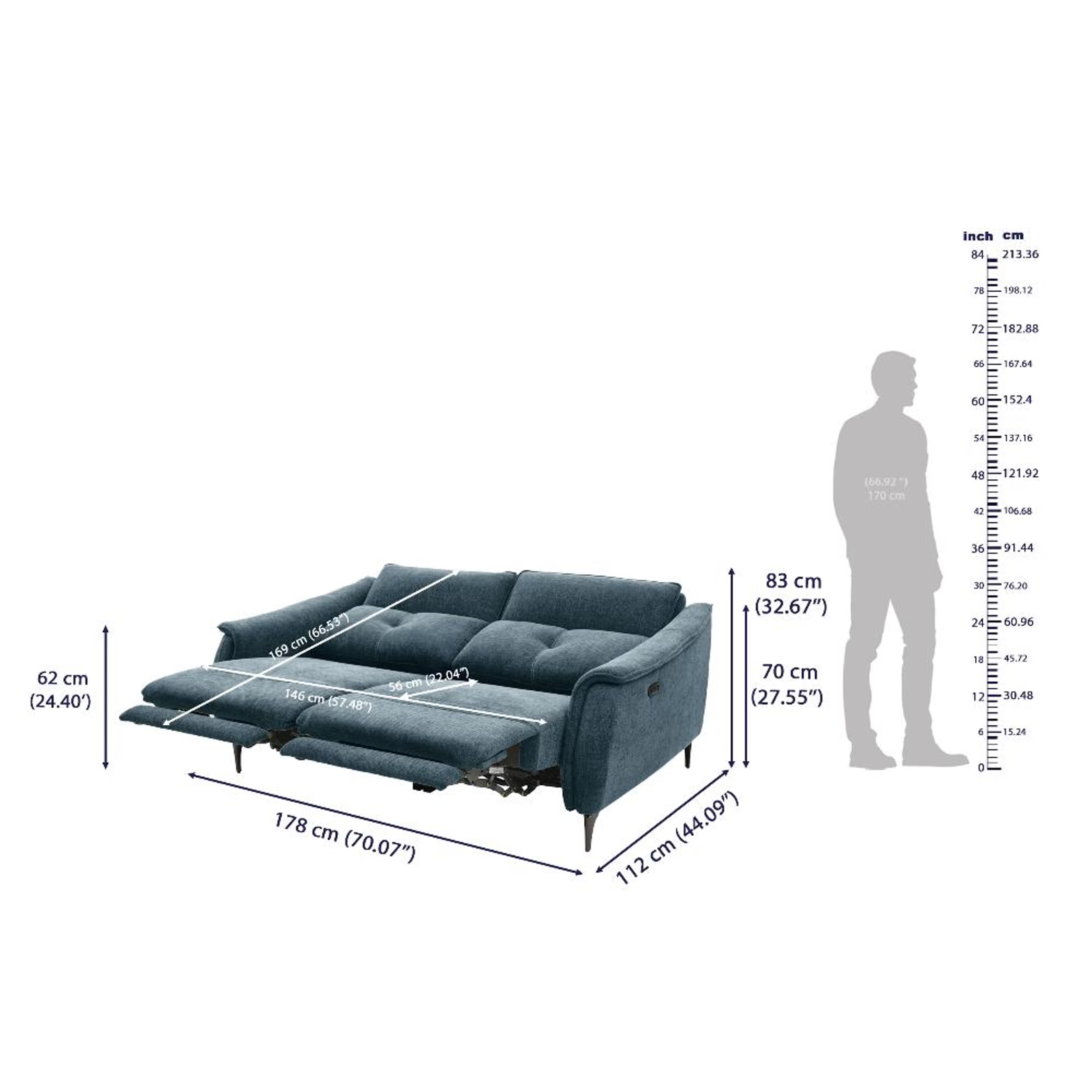 Wakefit Curacao With Motion Sofa Set (3+2) Seater Regular, With Motion, Set (3+2), Blue 10 Wakefit Curacao With Motion Sofa Set (3+2) Seater Regular, With Motion, Set (3+2), Blue