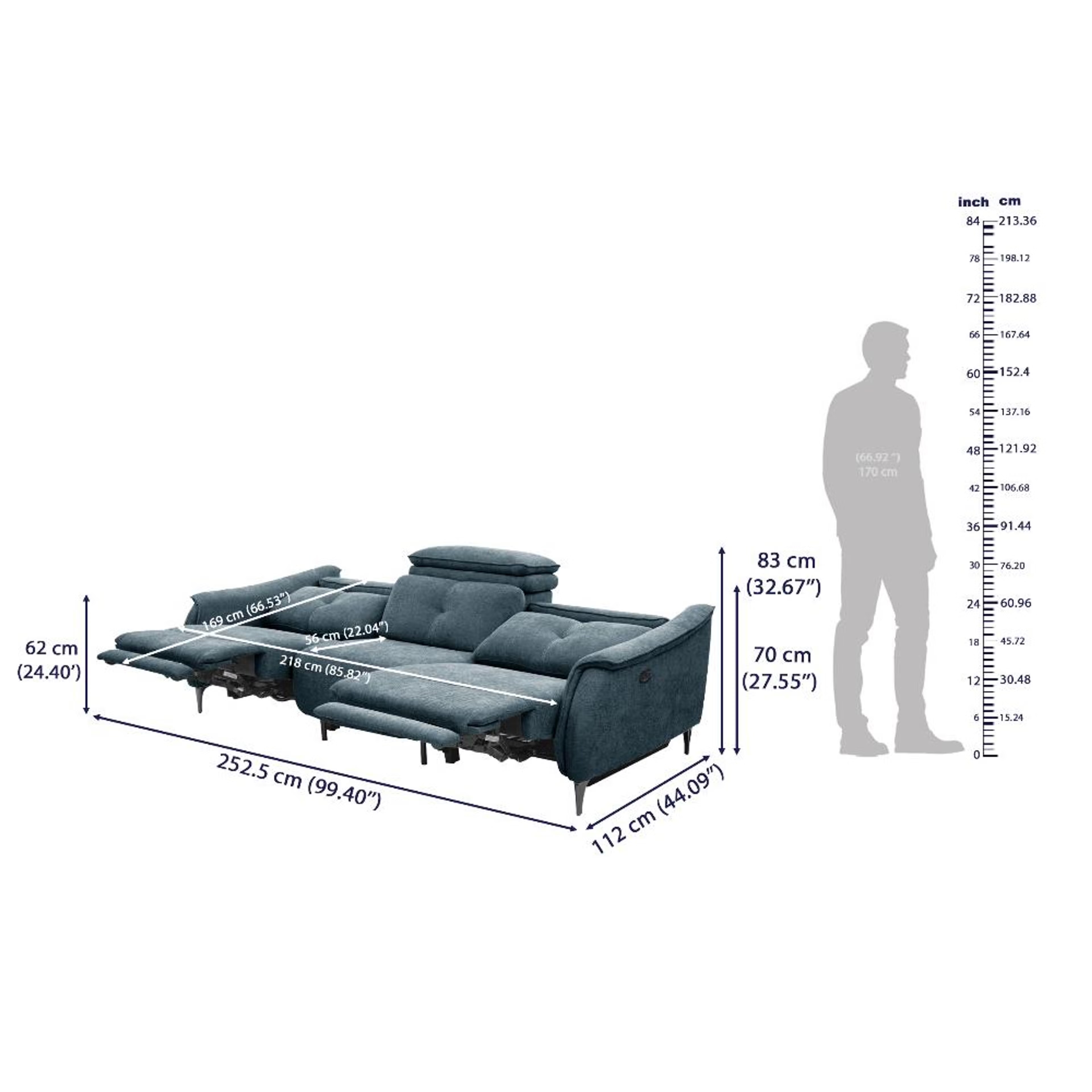 Wakefit Curacao With Motion Sofa Set (3+2) Seater Regular, With Motion, Set (3+2), Blue 9 Wakefit Curacao With Motion Sofa Set (3+2) Seater Regular, With Motion, Set (3+2), Blue