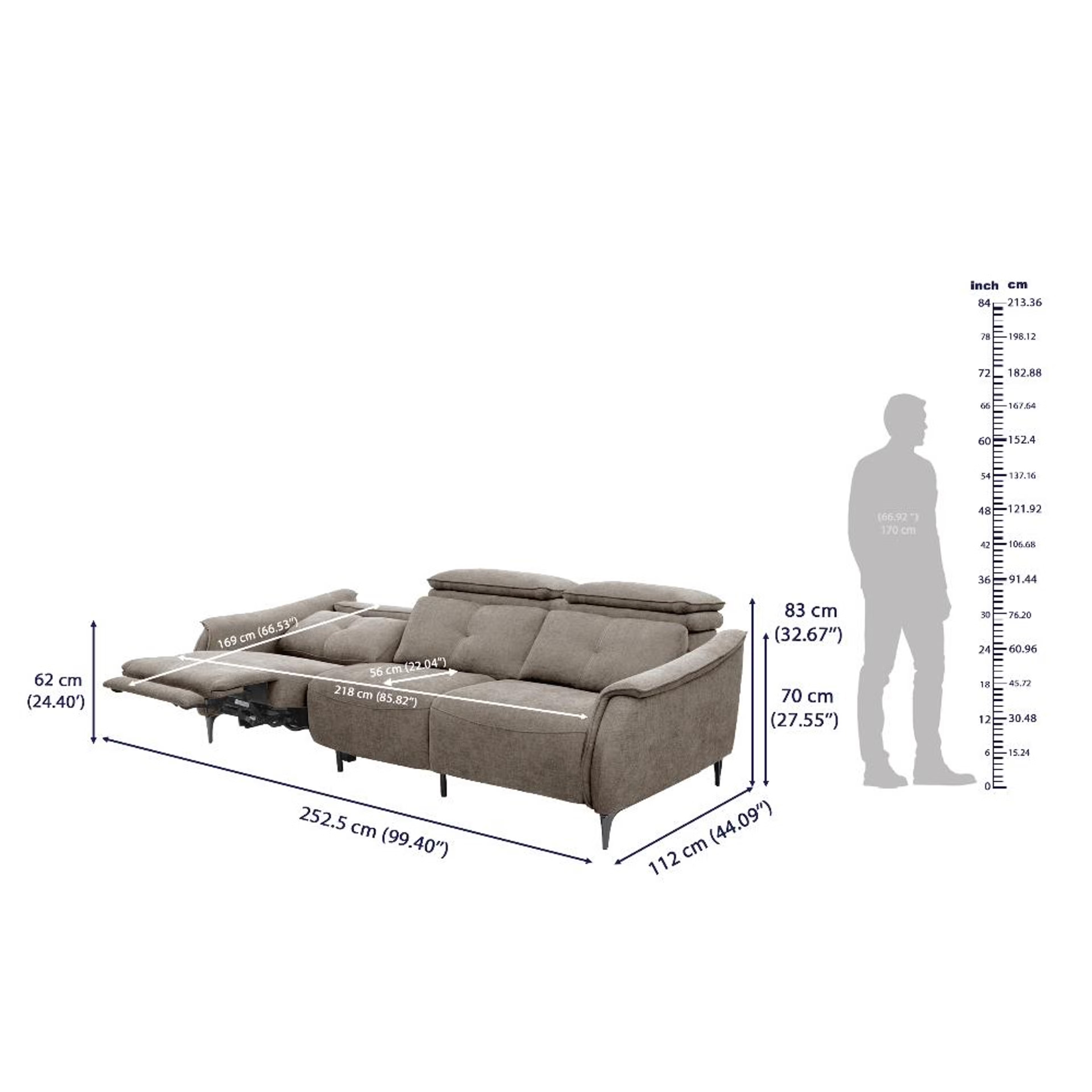 Wakefit Curacao Sofa With Motion - Three Seater Regular, With Motion, Three Seater with Left Motion, Taupe 8 Wakefit Curacao Sofa With Motion - Three Seater Regular, With Motion, Three Seater with Left Motion, Taupe