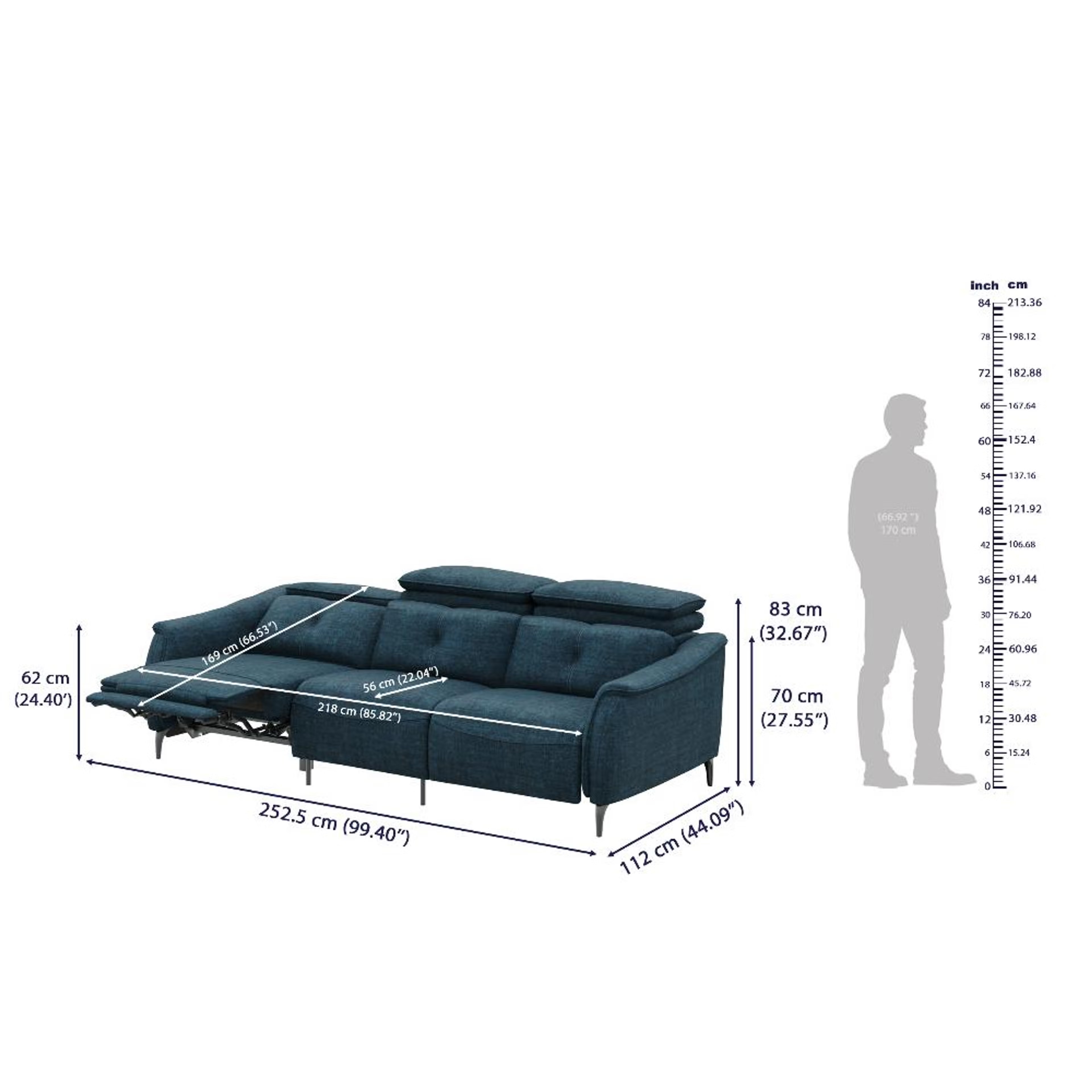 Wakefit Curacao Sofa With Motion - Three Seater Regular, With Motion, Three Seater with Left Motion, Deep Ocean 7 Wakefit Curacao Sofa With Motion - Three Seater Regular, With Motion, Three Seater with Left Motion, Deep Ocean