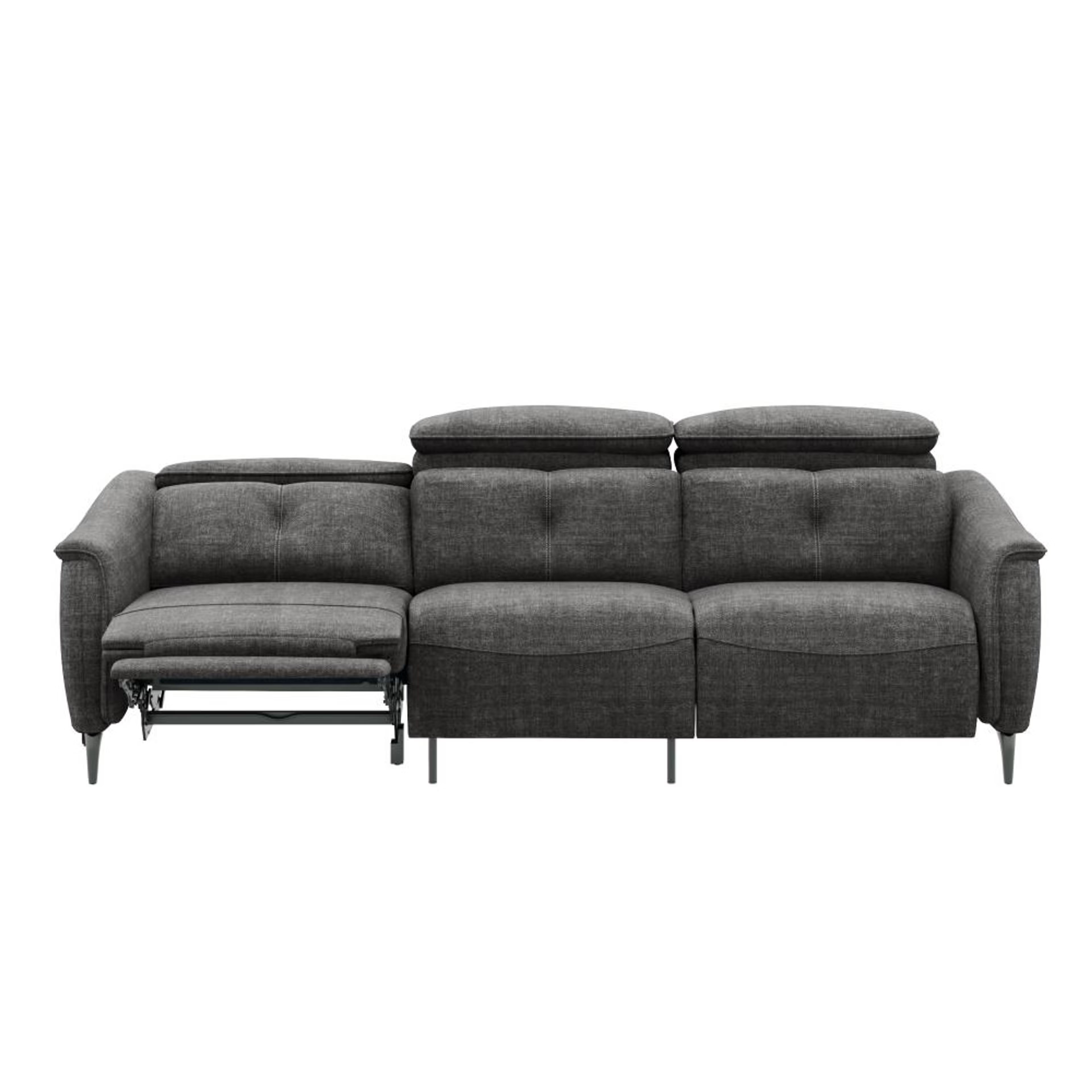Wakefit Curacao Sofa With Motion - Three Seater Regular, With Motion, Three Seater with Left Motion, Graphite