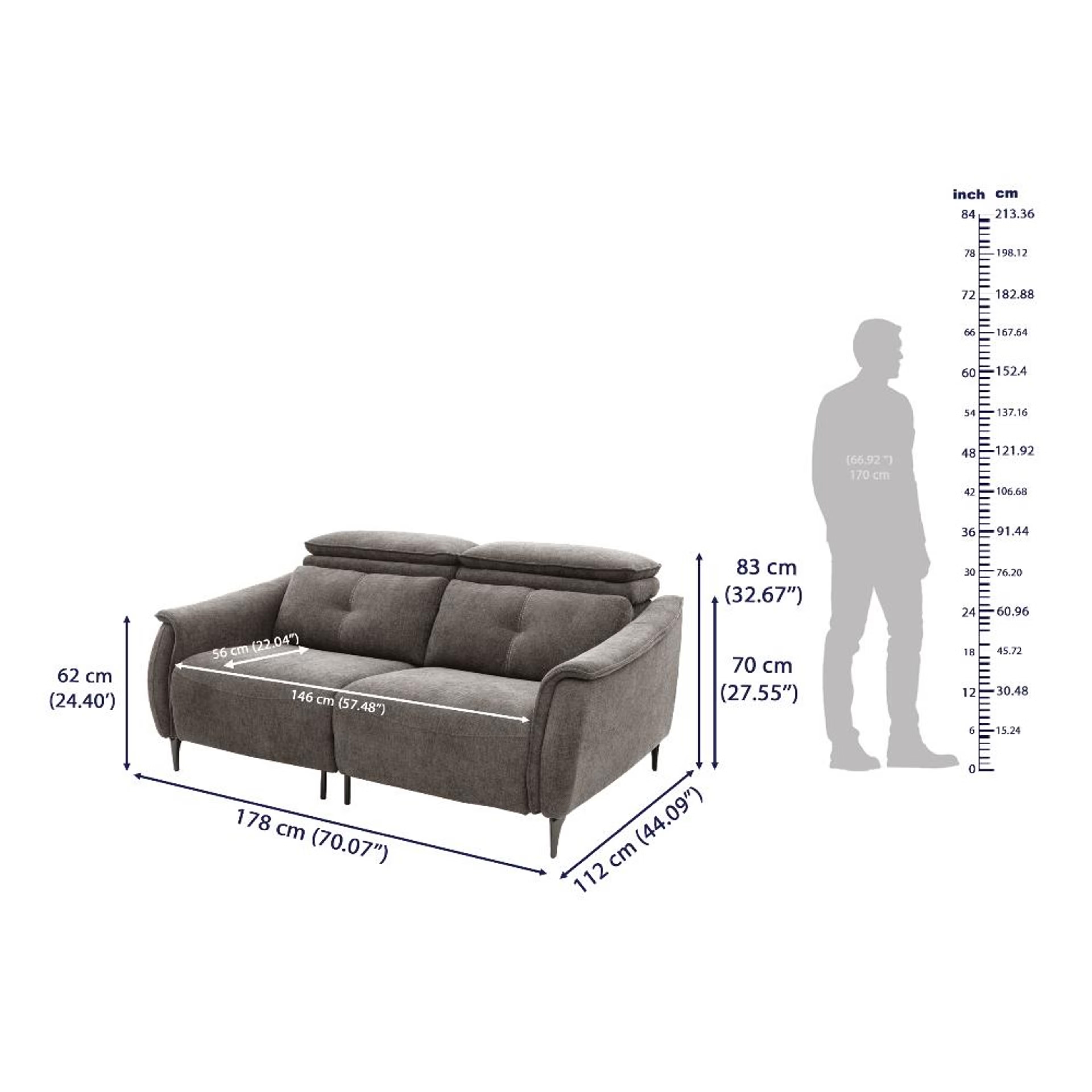 Wakefit Curacao Sofa Without Motion - Two Seater Regular, Without Motion, Two Seater, Grey 7 Wakefit Curacao Sofa Without Motion - Two Seater Regular, Without Motion, Two Seater, Grey