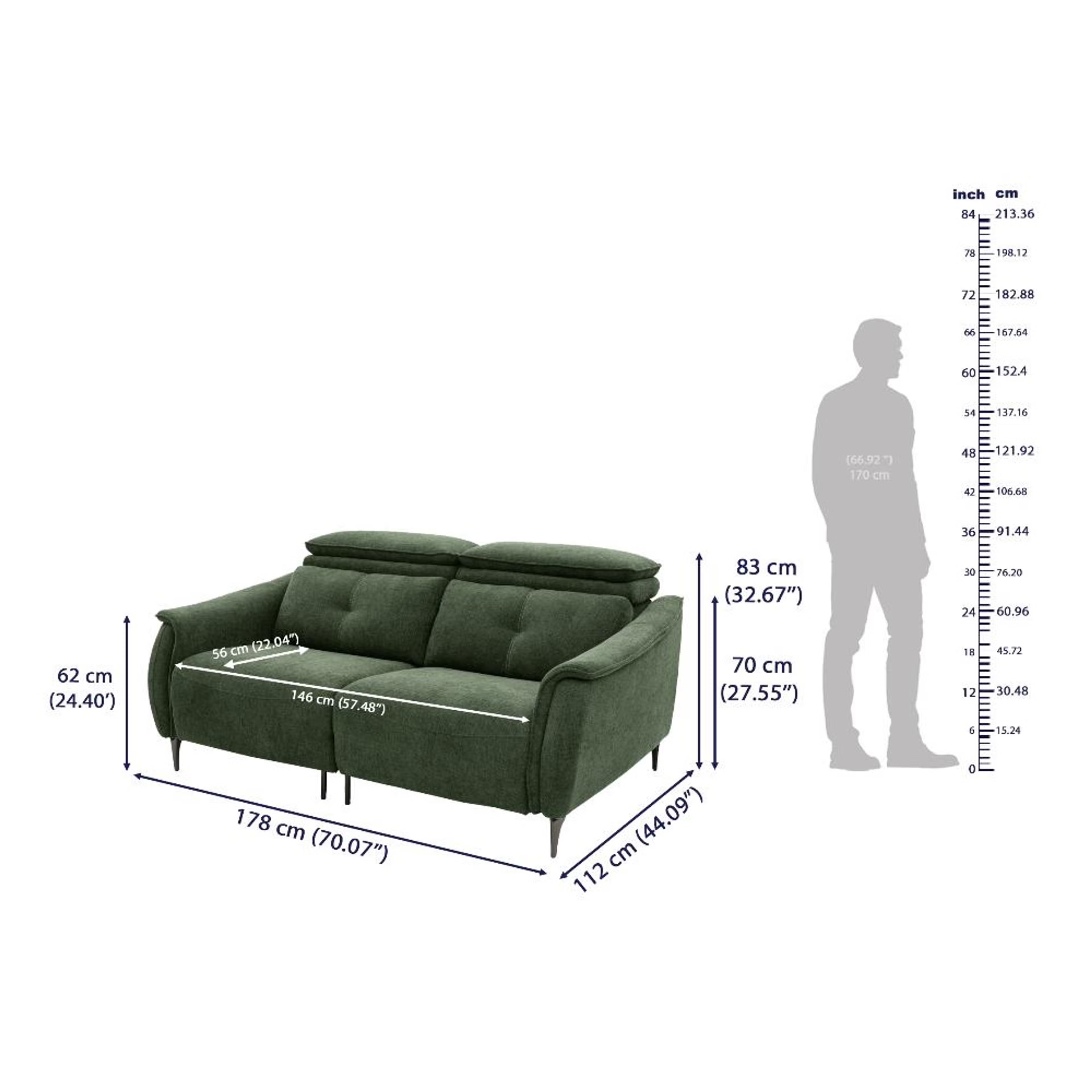 Wakefit Curacao Sofa Without Motion - Two Seater Regular, Without Motion, Two Seater, Green 7 Wakefit Curacao Sofa Without Motion - Two Seater Regular, Without Motion, Two Seater, Green