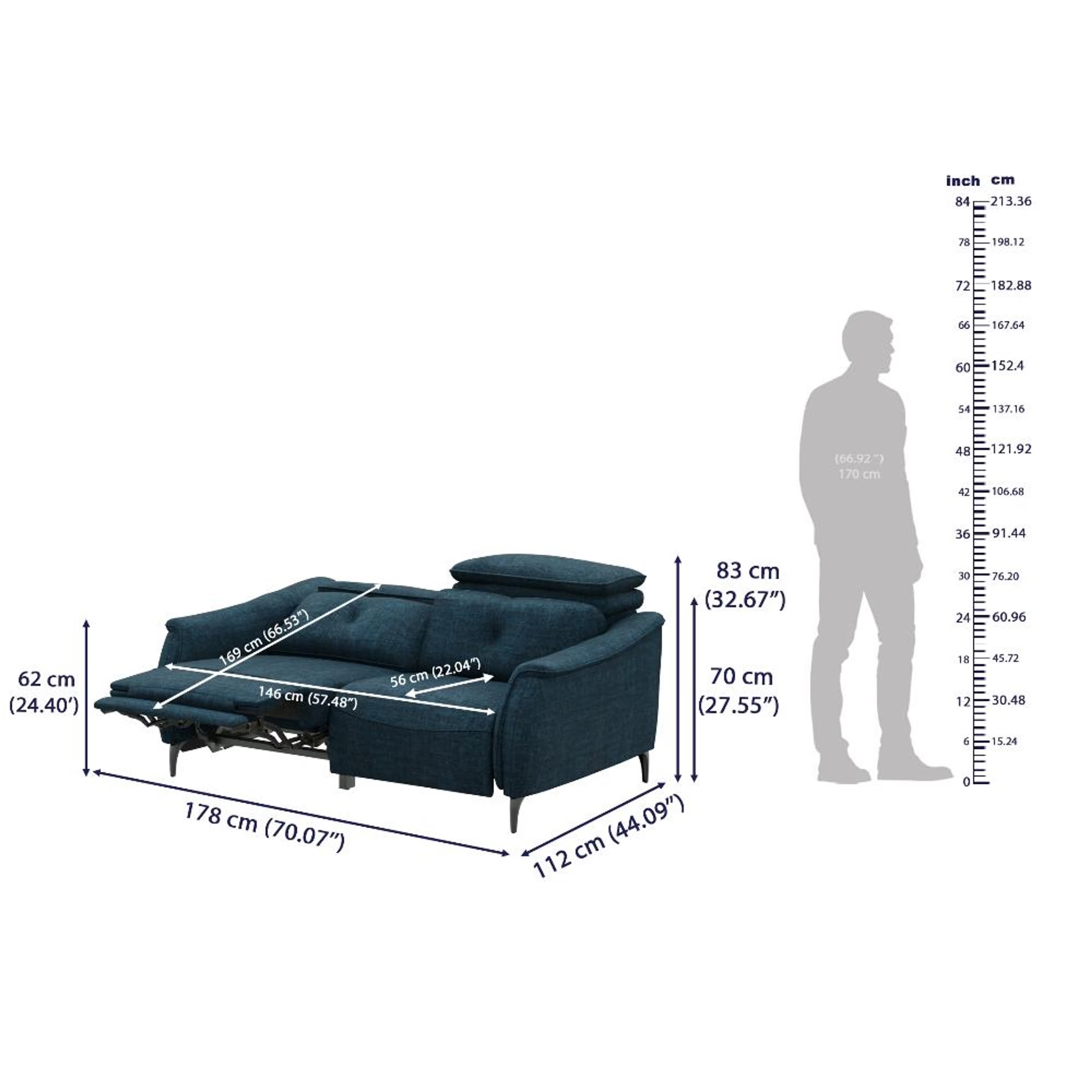Wakefit Curacao With Motion Sofa Set (3+2) Seater Regular, With Motion, Set (3 Right + 2 Left Seater), Deep Ocean 10 Wakefit Curacao With Motion Sofa Set (3+2) Seater Regular, With Motion, Set (3 Right + 2 Left Seater), Deep Ocean