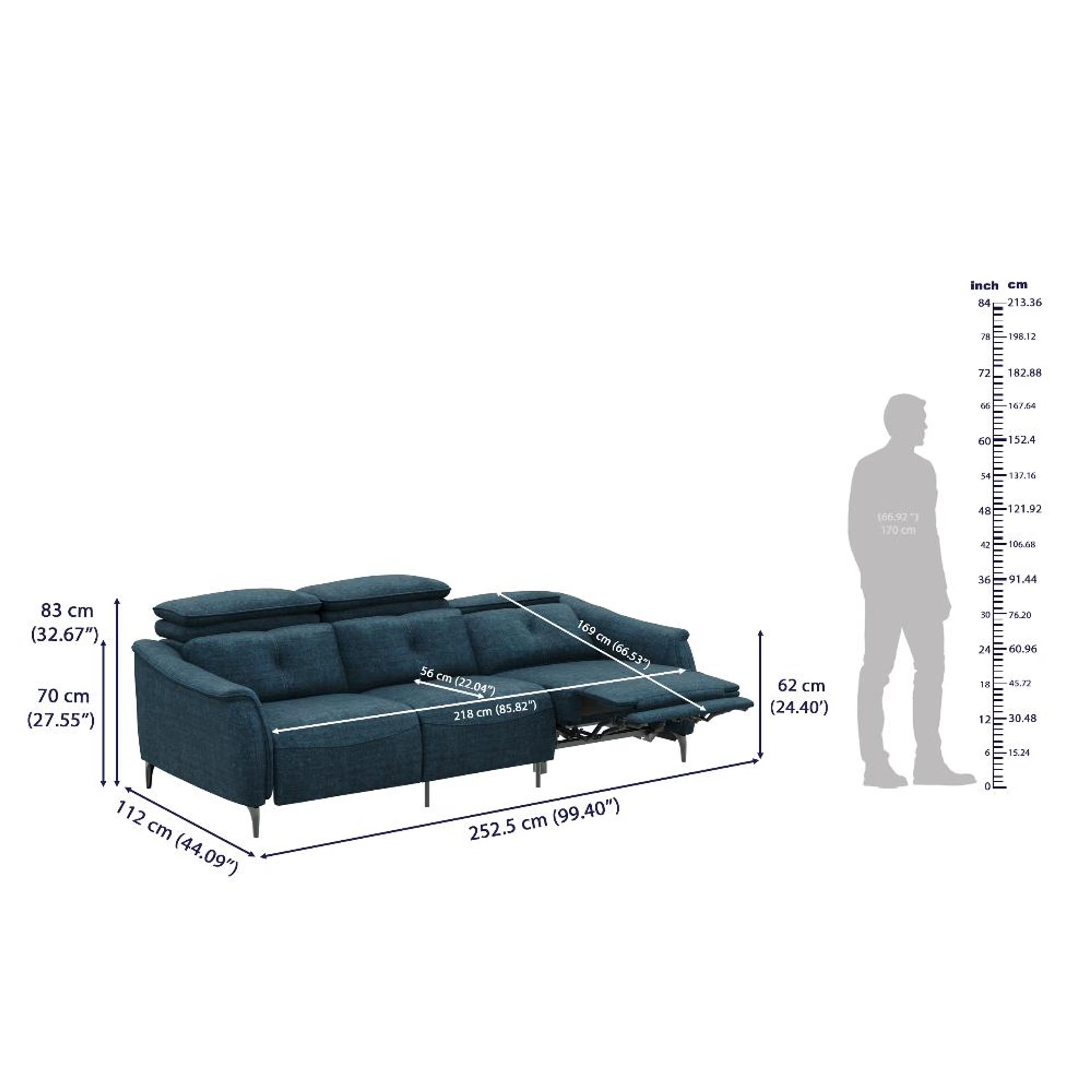Wakefit Curacao With Motion Sofa Set (3+2) Seater Regular, With Motion, Set (3 Right + 2 Left Seater), Deep Ocean 9 Wakefit Curacao With Motion Sofa Set (3+2) Seater Regular, With Motion, Set (3 Right + 2 Left Seater), Deep Ocean
