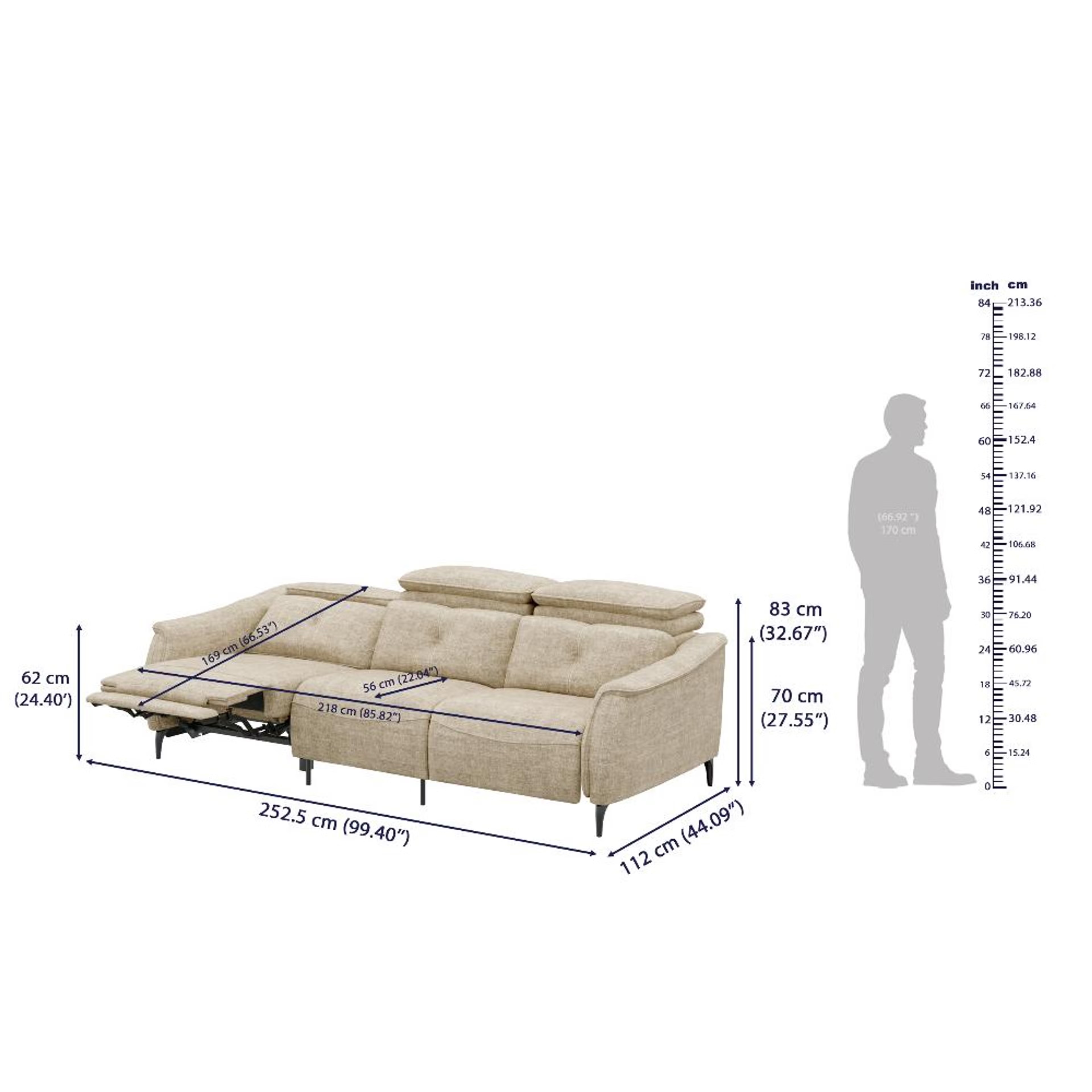 Wakefit Curacao With Motion Sofa Set (3+2) Seater Regular, With Motion, Set (3+2 Left Motion), Beige 9 Wakefit Curacao With Motion Sofa Set (3+2) Seater Regular, With Motion, Set (3+2 Left Motion), Beige