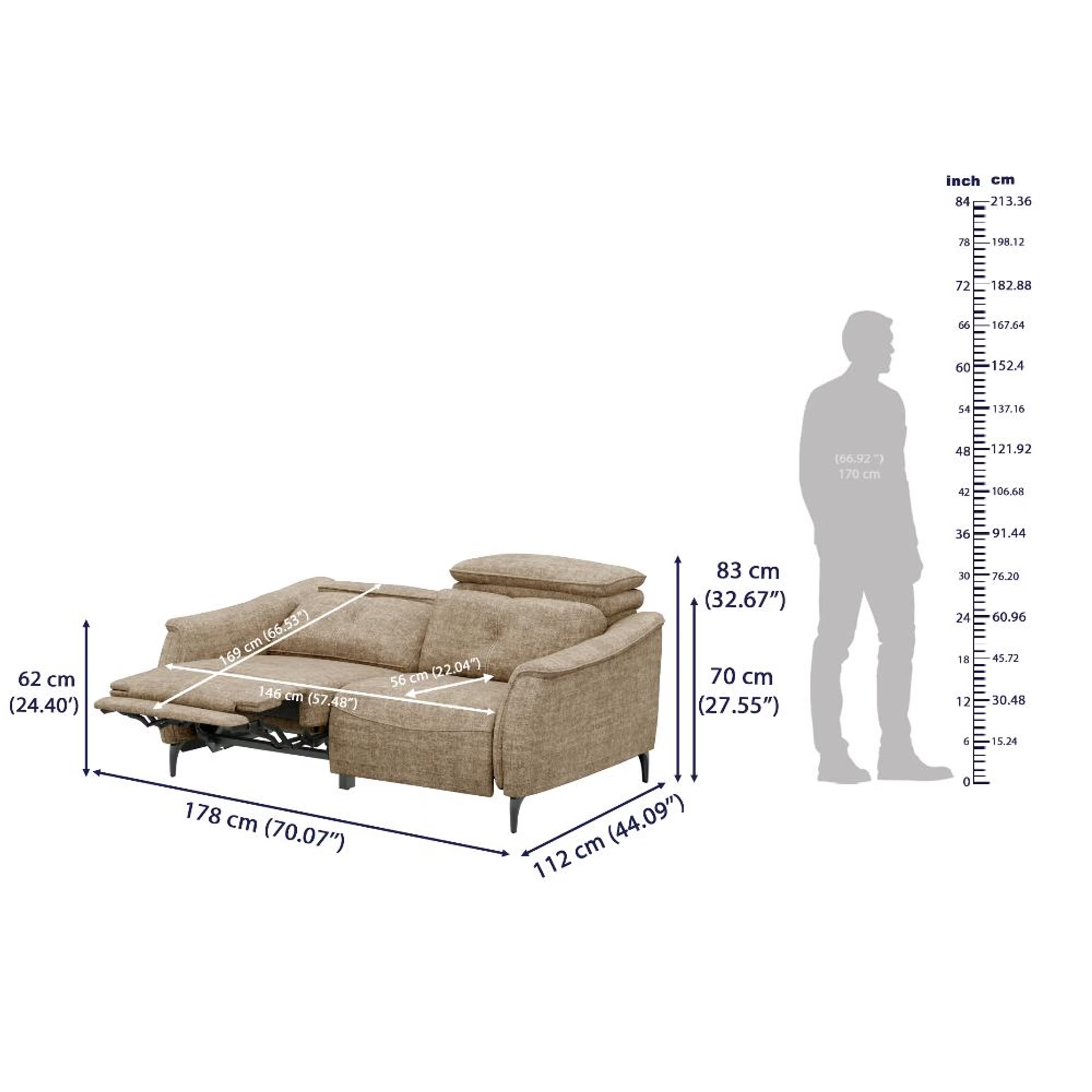 Wakefit Curacao With Motion Sofa Set (3+2) Seater Regular, With Motion, Set (3+2 Left Motion), Taupe 10 Wakefit Curacao With Motion Sofa Set (3+2) Seater Regular, With Motion, Set (3+2 Left Motion), Taupe