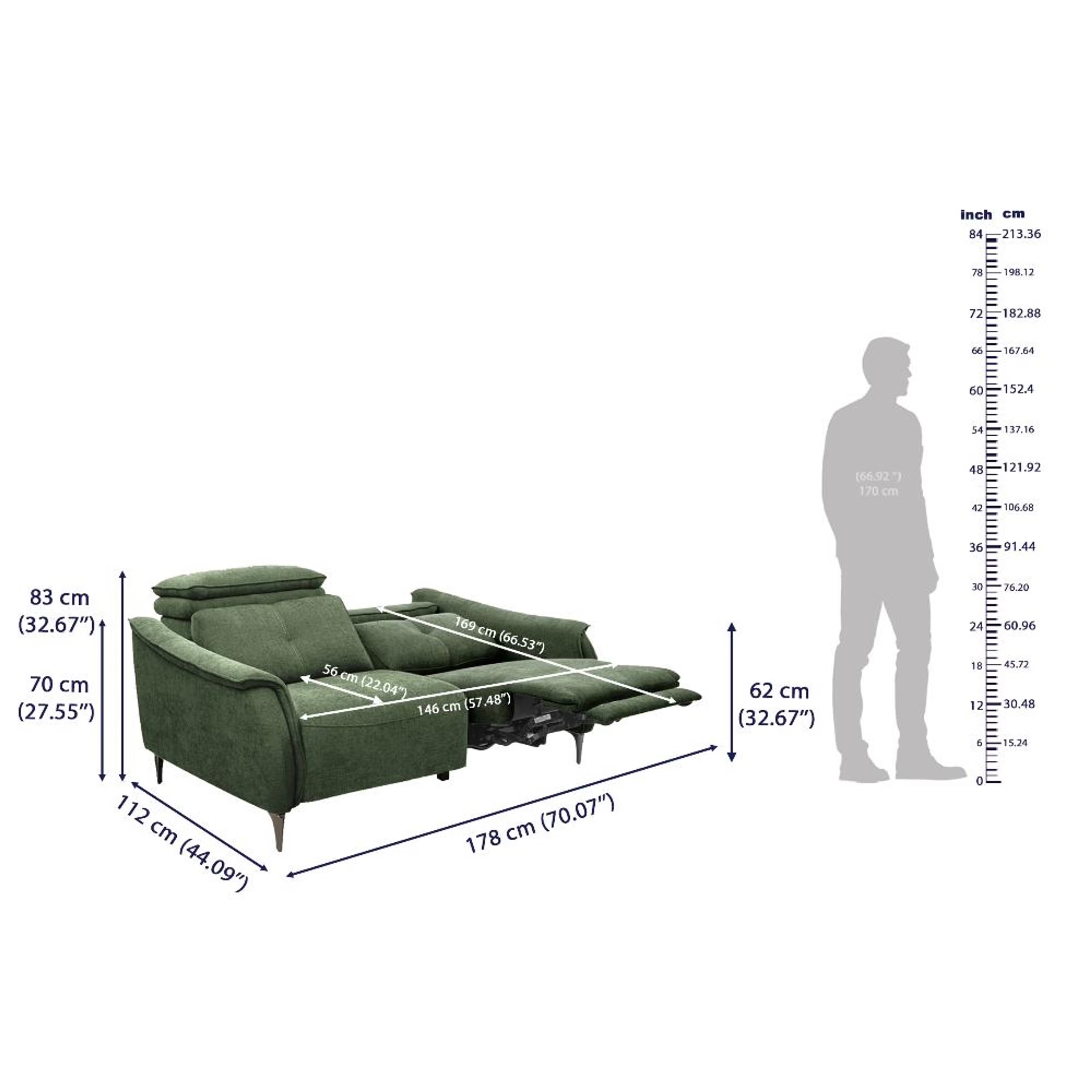 Wakefit Curacao Sofa With Motion - Two Seater Regular, With Motion, Two Seater with Right Motion, Green 8 Wakefit Curacao Sofa With Motion - Two Seater Regular, With Motion, Two Seater with Right Motion, Green