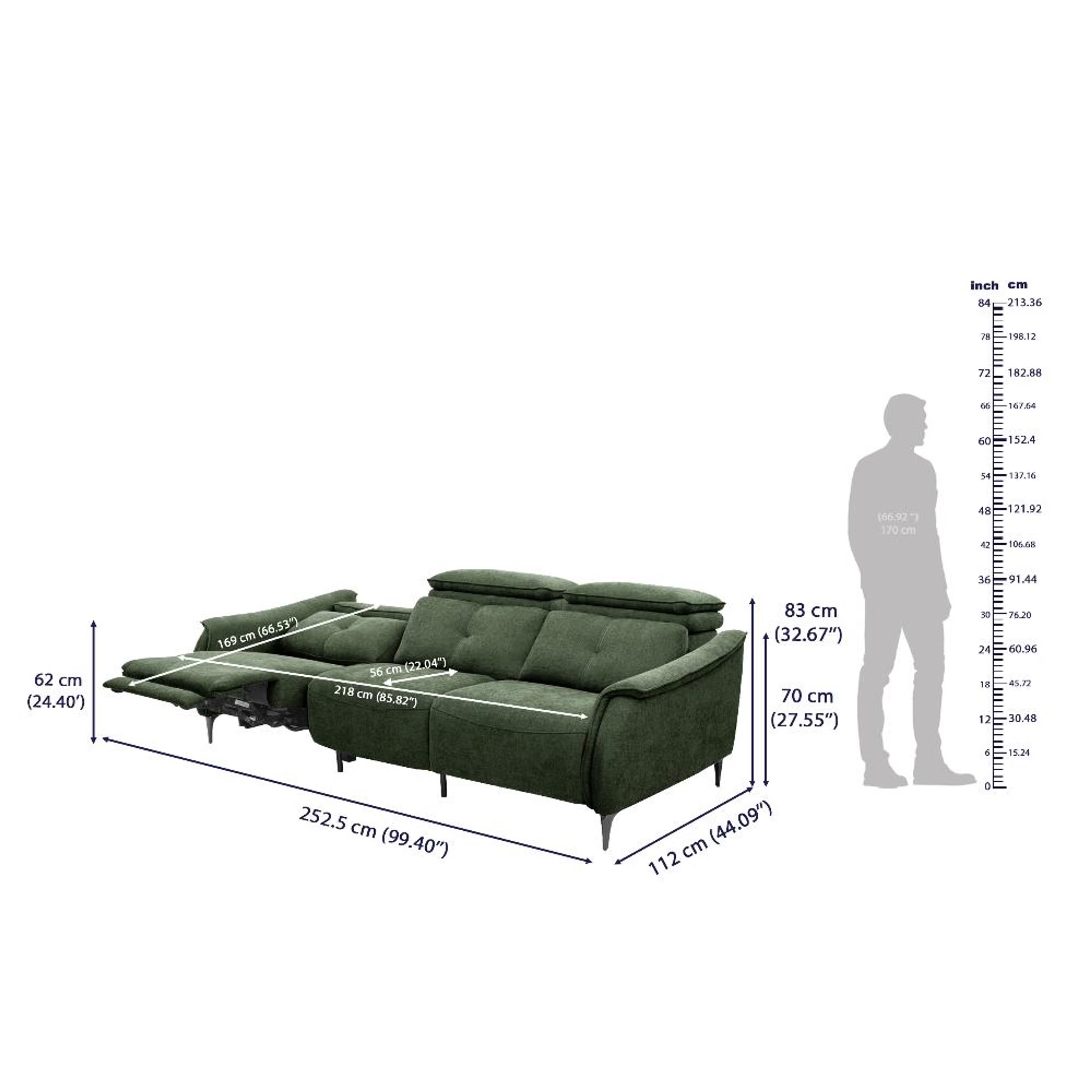 Wakefit Curacao With Motion Sofa Set (3+2) Seater Regular, With Motion, Set (3+2 Left Motion), Green 9 Wakefit Curacao With Motion Sofa Set (3+2) Seater Regular, With Motion, Set (3+2 Left Motion), Green