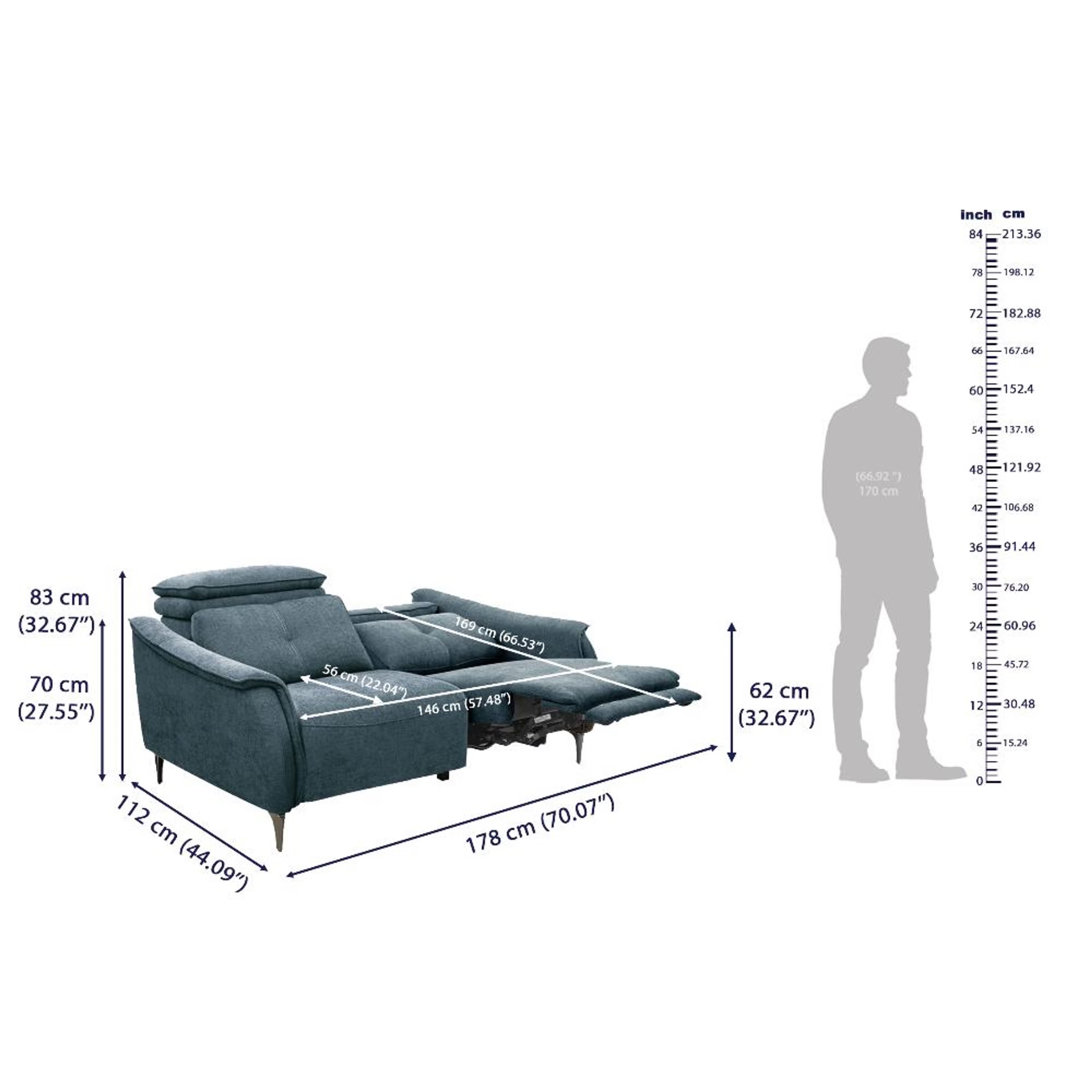 Wakefit Curacao With Motion Sofa Set (3+2) Seater Regular, With Motion, Set (3+2 Right Motion), Blue 10 Wakefit Curacao With Motion Sofa Set (3+2) Seater Regular, With Motion, Set (3+2 Right Motion), Blue