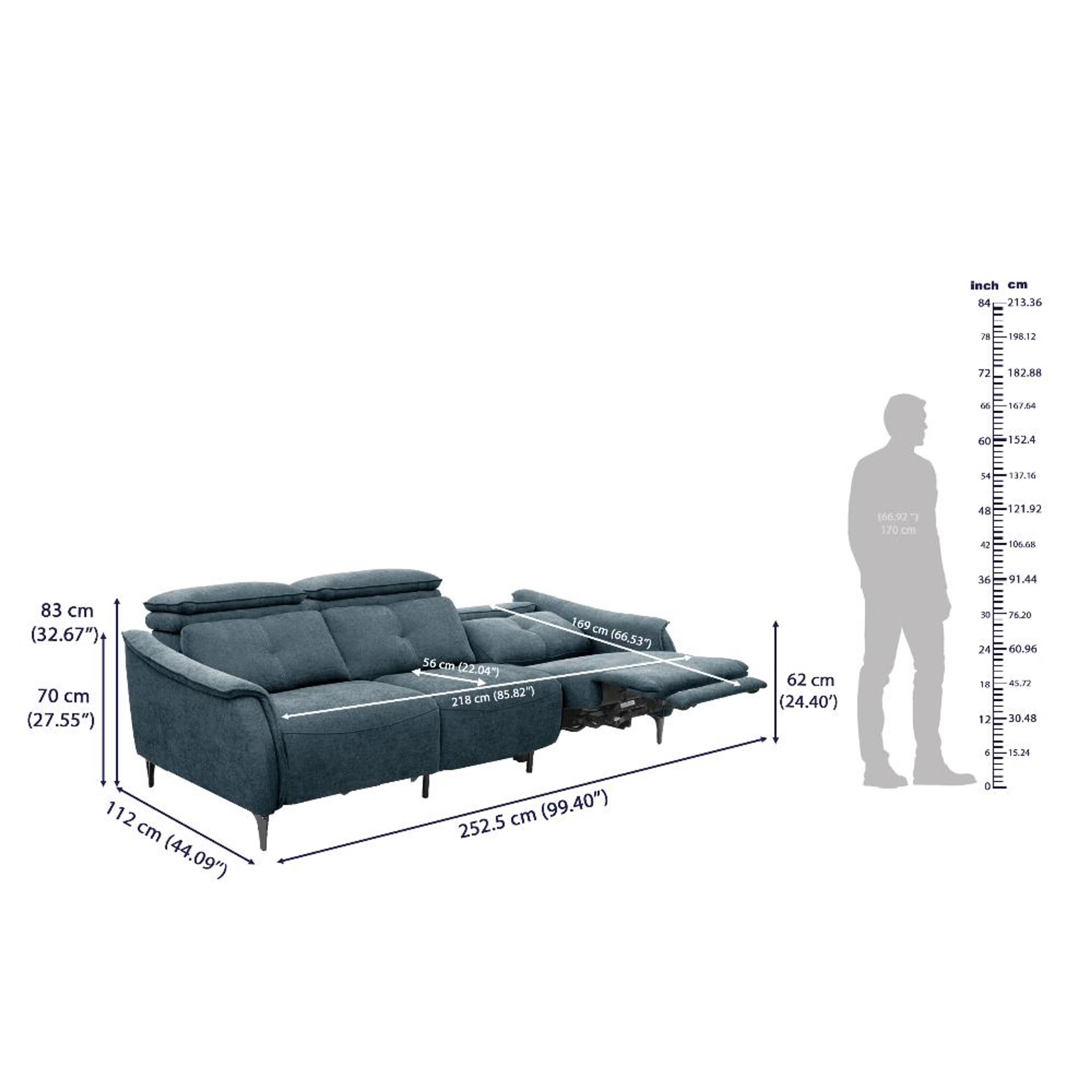 Wakefit Curacao With Motion Sofa Set (3+2) Seater Regular, With Motion, Set (3+2 Right Motion), Blue 9 Wakefit Curacao With Motion Sofa Set (3+2) Seater Regular, With Motion, Set (3+2 Right Motion), Blue