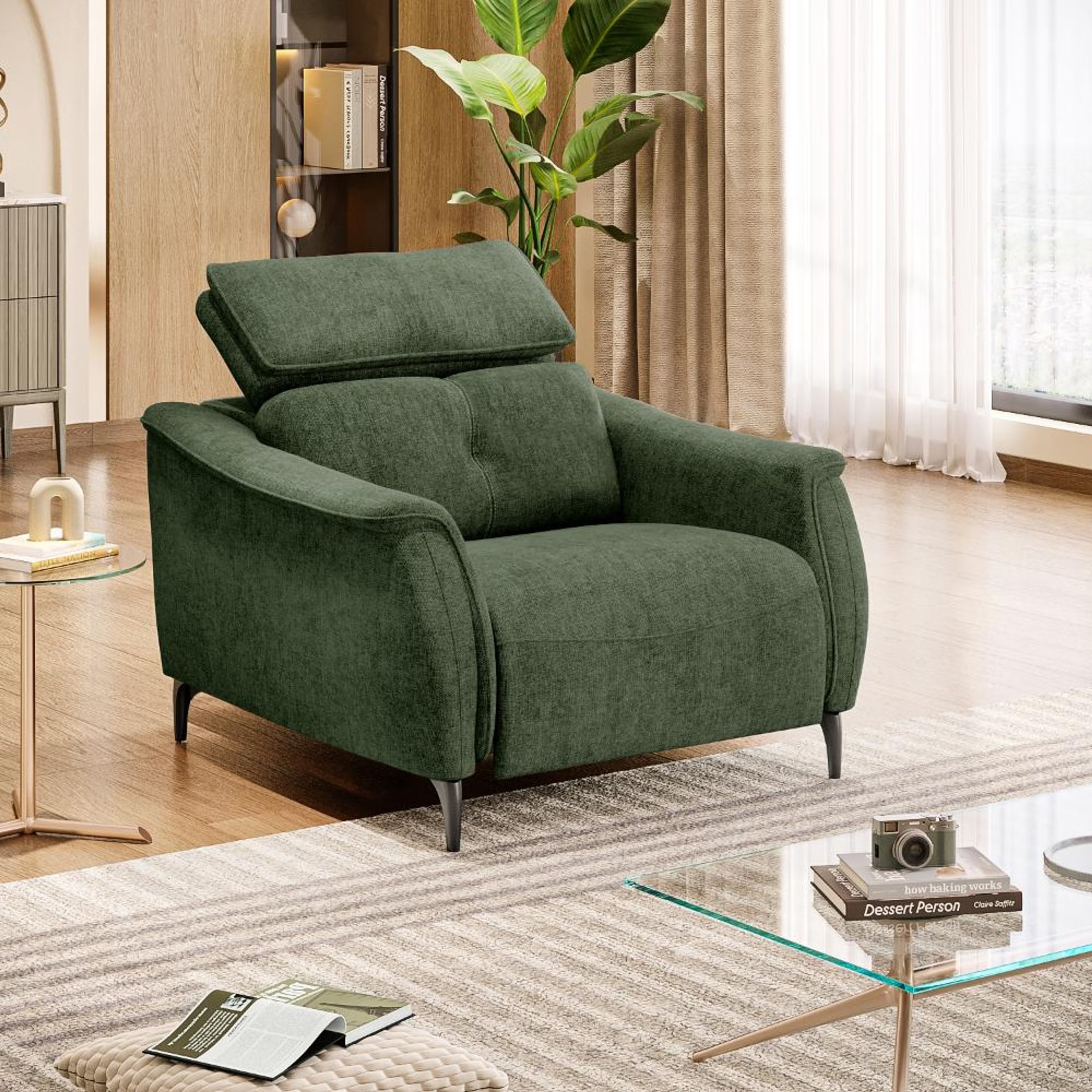 Wakefit Curacao Sofa Without Motion - Single Seater Regular, Without Motion, Single Seater, Green