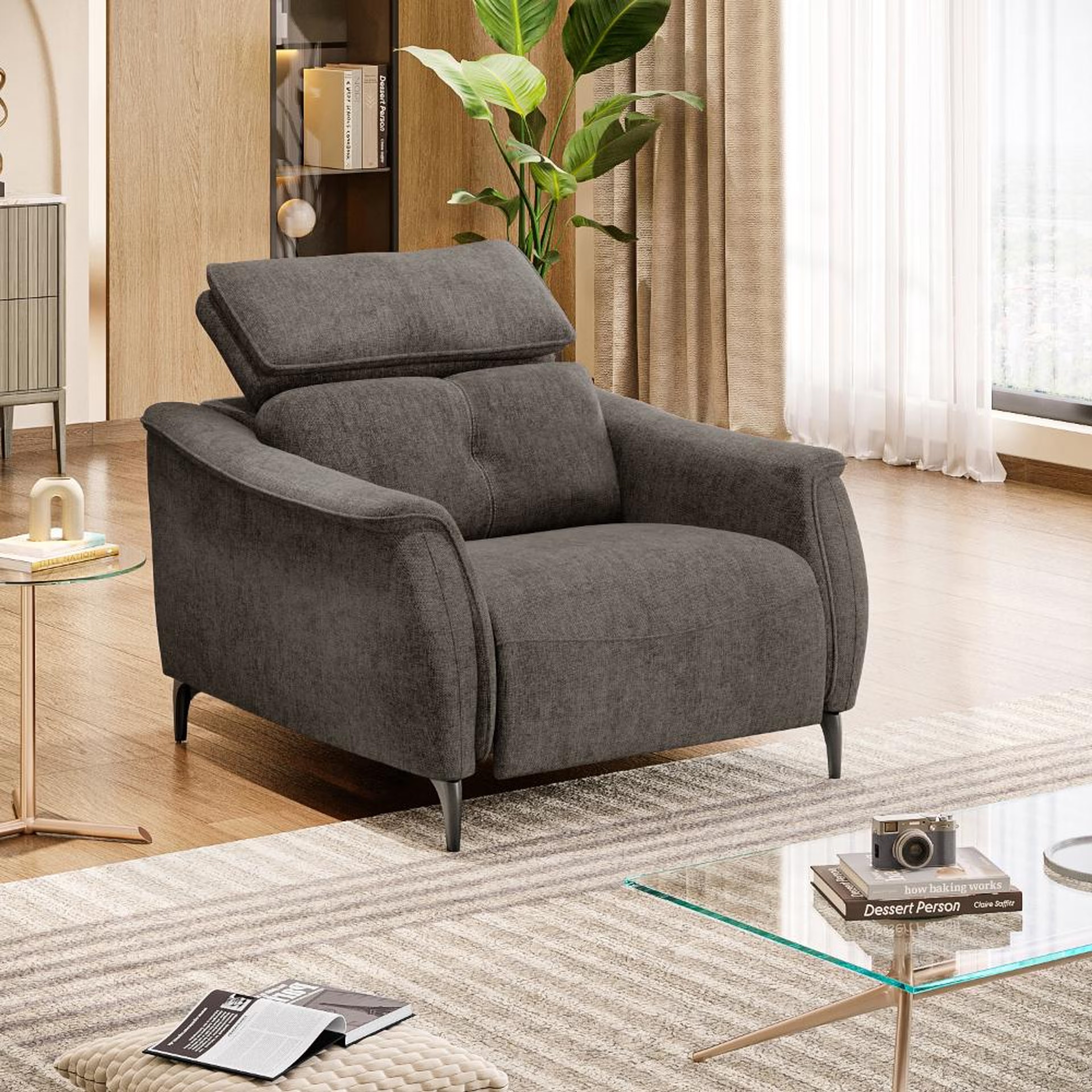 Wakefit Curacao Sofa Without Motion - Single Seater Regular, Without Motion, Single Seater, Brown