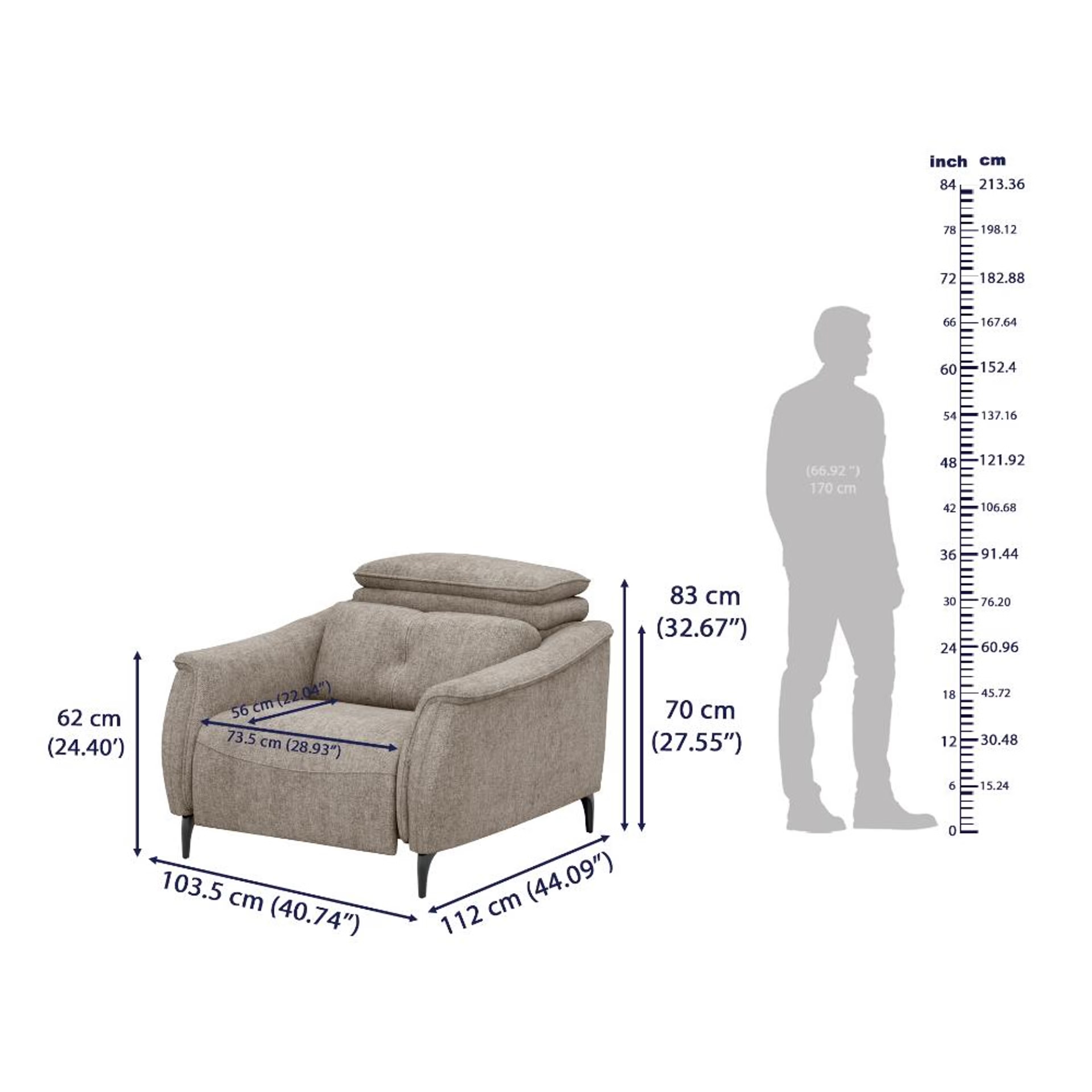 Wakefit Curacao Sofa Without Motion - Single Seater Regular, Without Motion, Single Seater, Taupe 7 Wakefit Curacao Sofa Without Motion - Single Seater Regular, Without Motion, Single Seater, Taupe