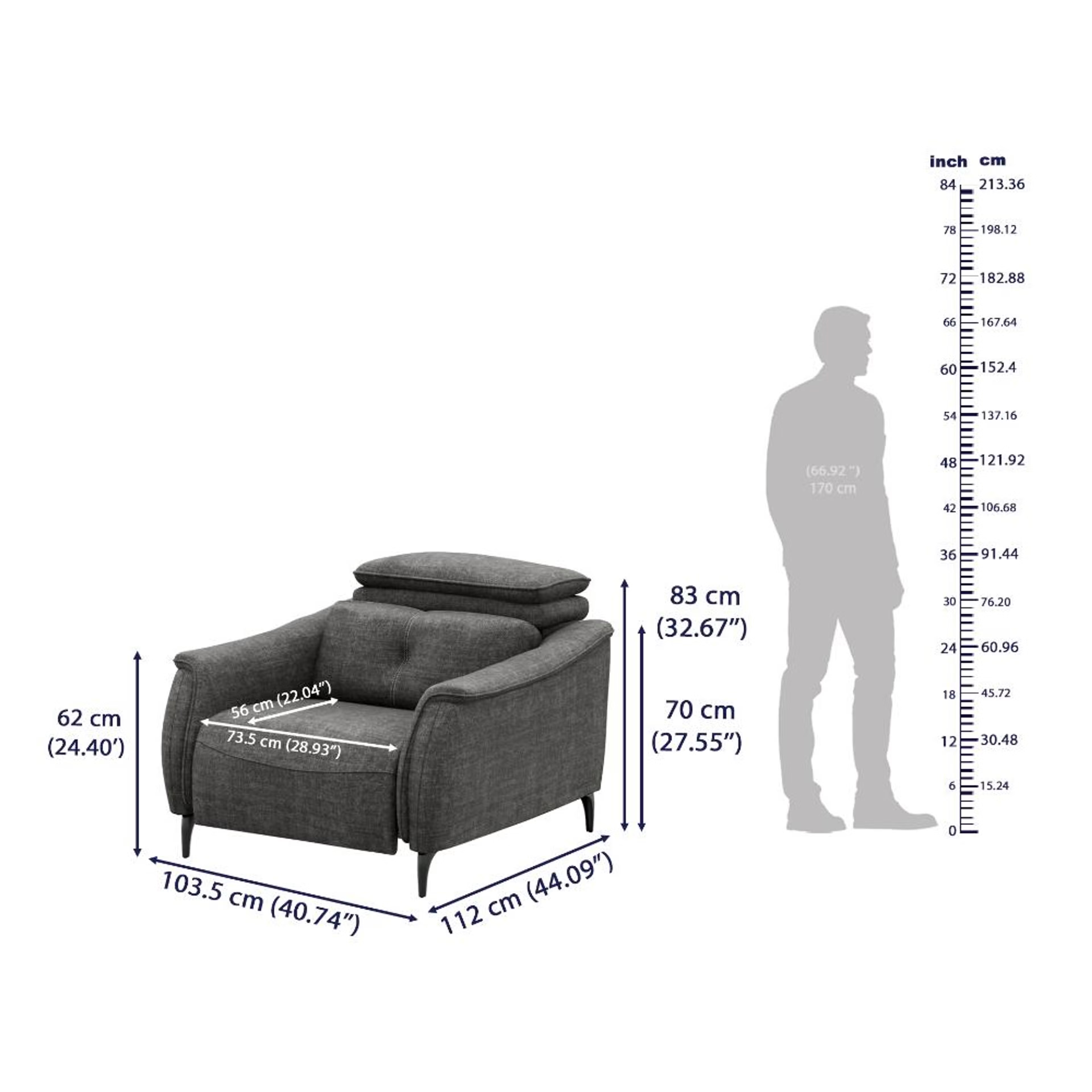Wakefit Curacao Sofa Without Motion - Single Seater Regular, Without Motion, Single Seater, Graphite 7 Wakefit Curacao Sofa Without Motion - Single Seater Regular, Without Motion, Single Seater, Graphite