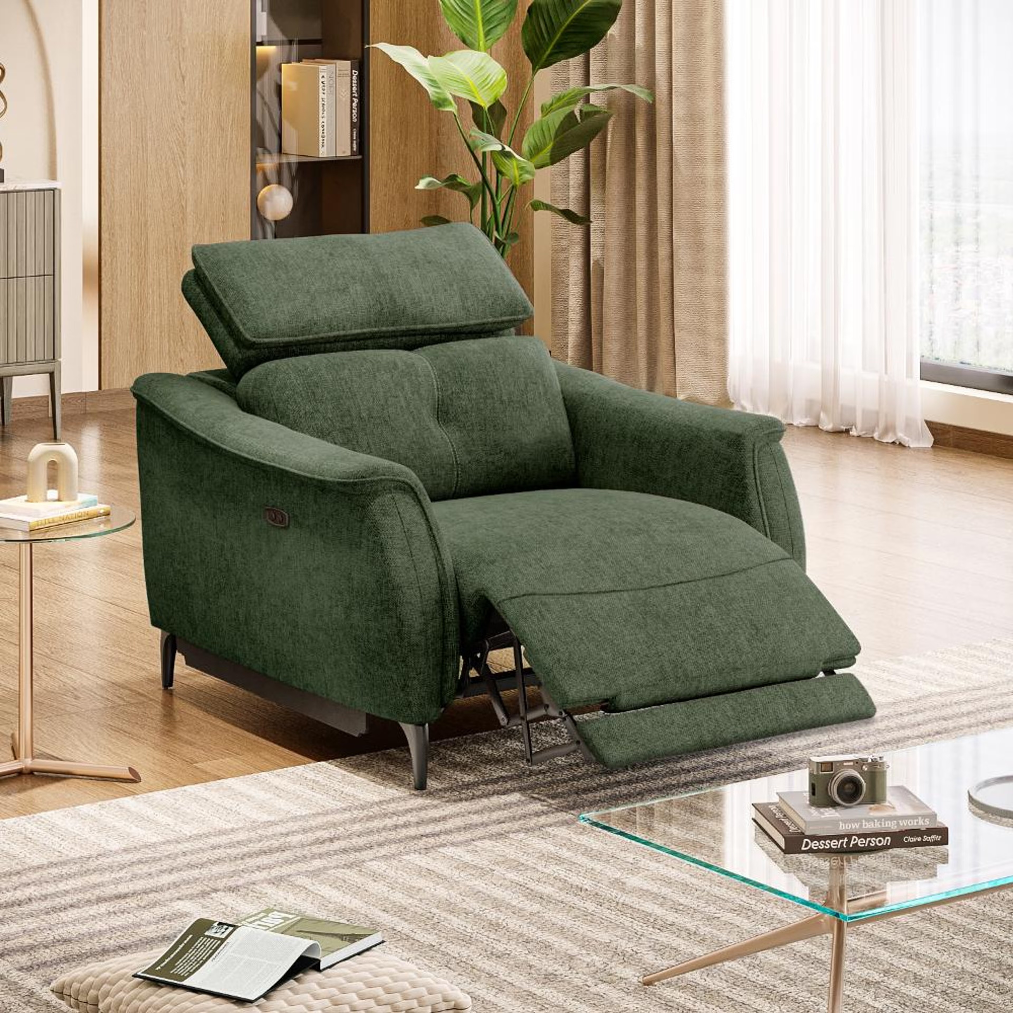 Home 25 Wakefit Curacao Sofa With Motion - Single Seater Regular, With Motion, Single Seater, Green