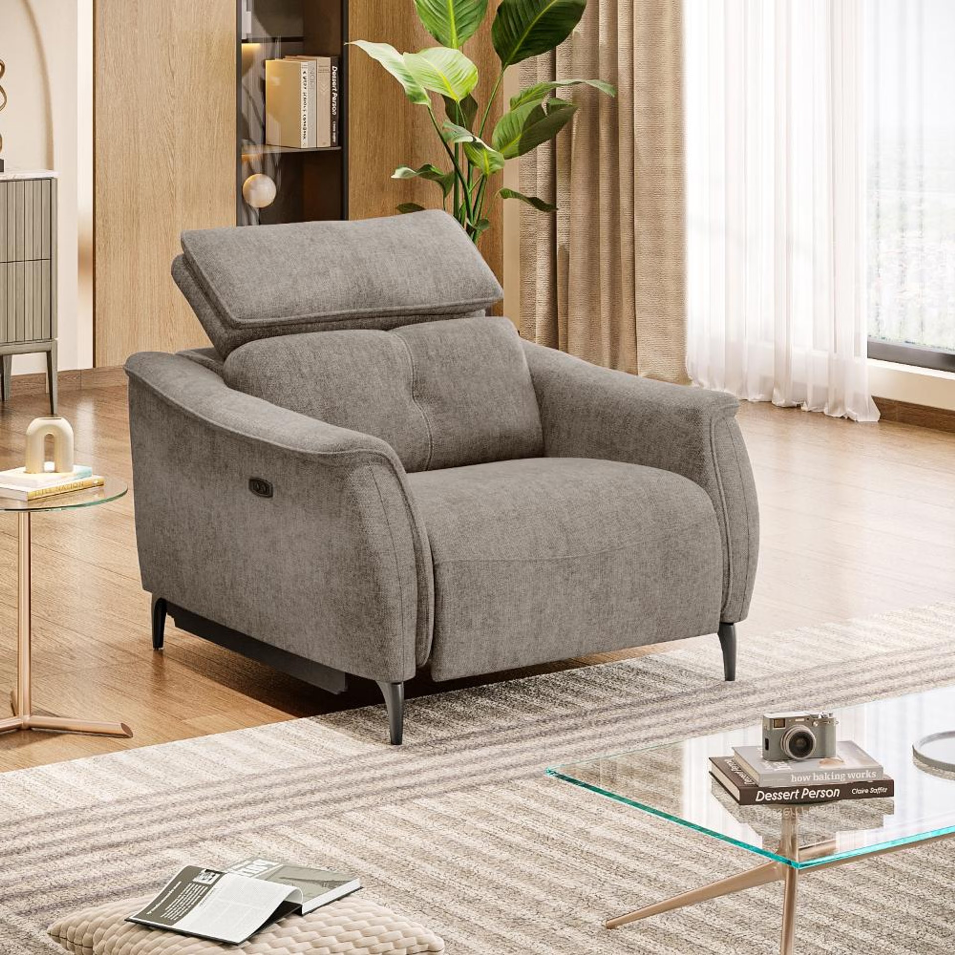 Home 37 Wakefit Curacao Sofa With Motion - Single Seater Regular, With Motion, Single Seater, Taupe