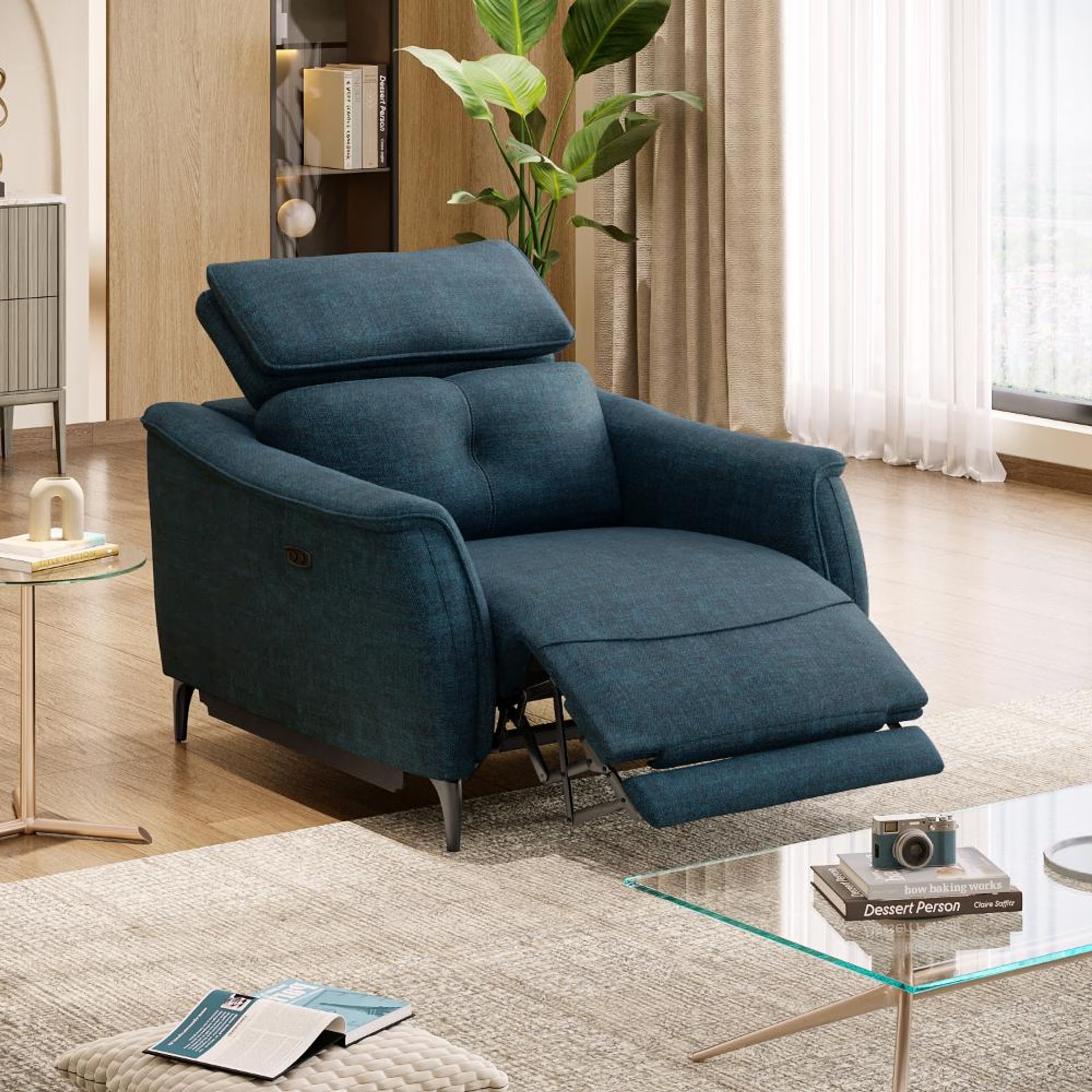 Wakefit Curacao Sofa With Motion - Single Seater Regular, With Motion, Single Seater, Deep Ocean