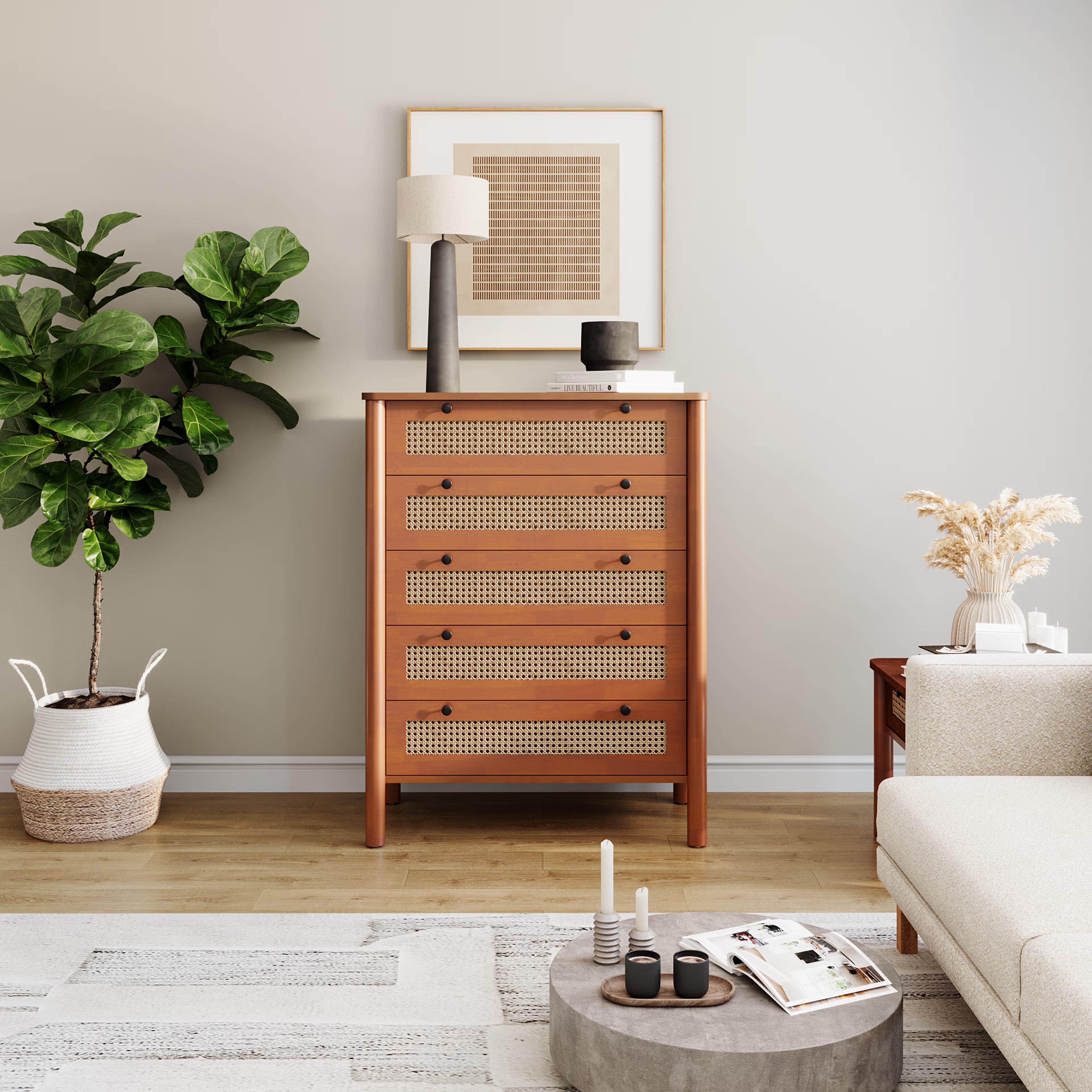 Wakefit Celestium 5 drawers Chest of Drawers 5 drawer, Aurora Gold