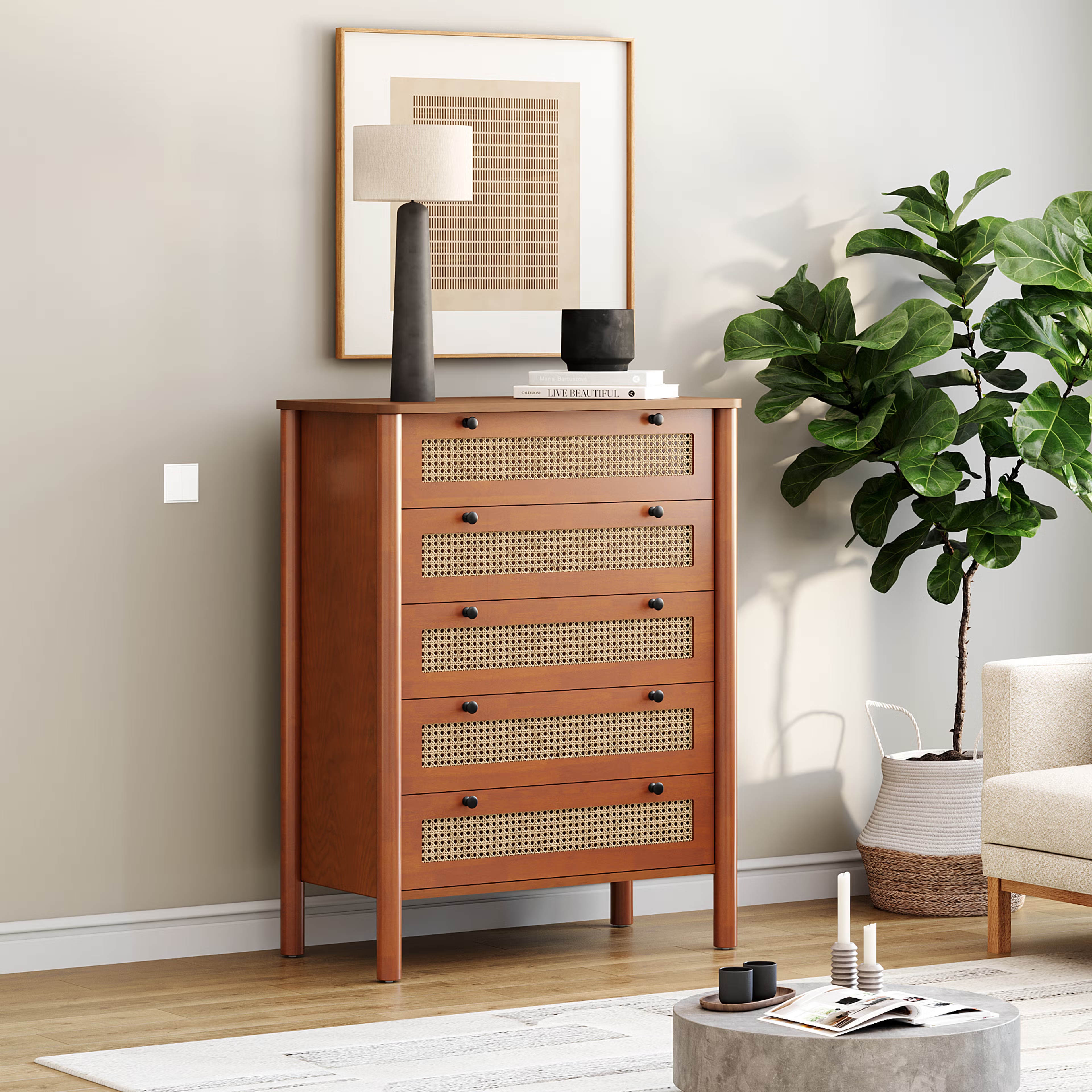 Wakefit Celestium 5 drawers Chest of Drawers 5 drawer, Aurora Gold