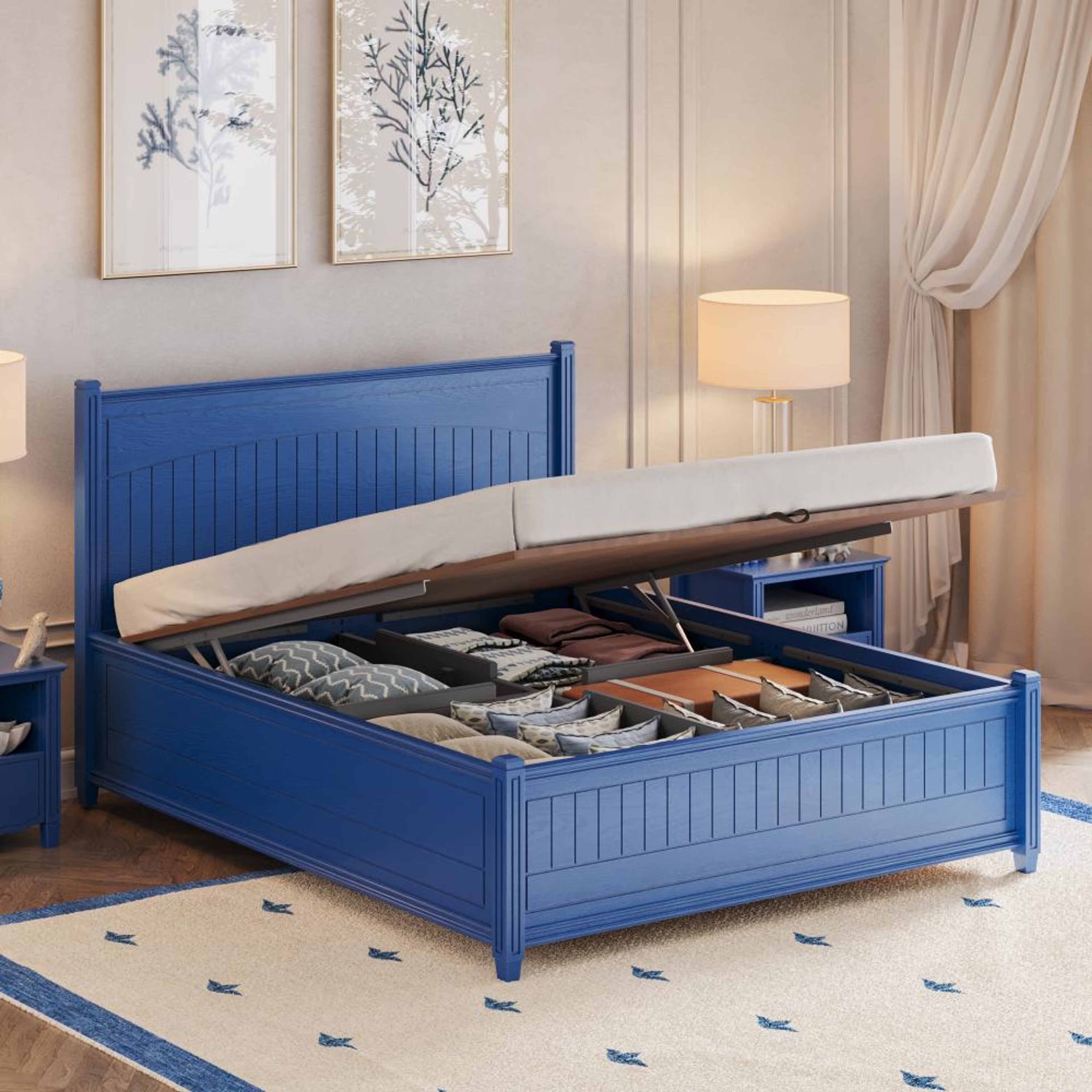 Wakefit Nilaka Queen Hydraulic Storage Bed Queen - 78" x 60\