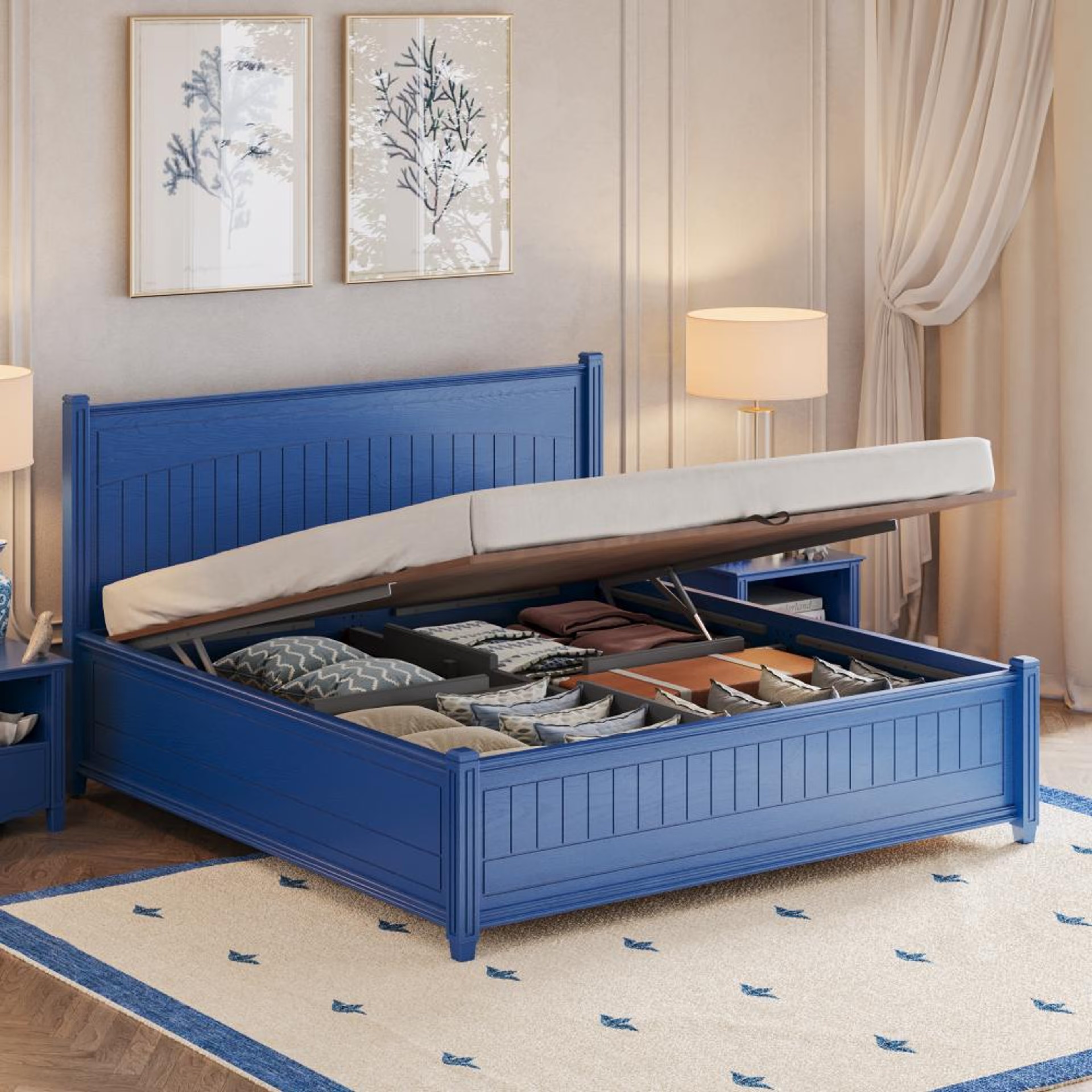 Wakefit Nilaka King Hydraulic Storage Bed King - 78" x 72\