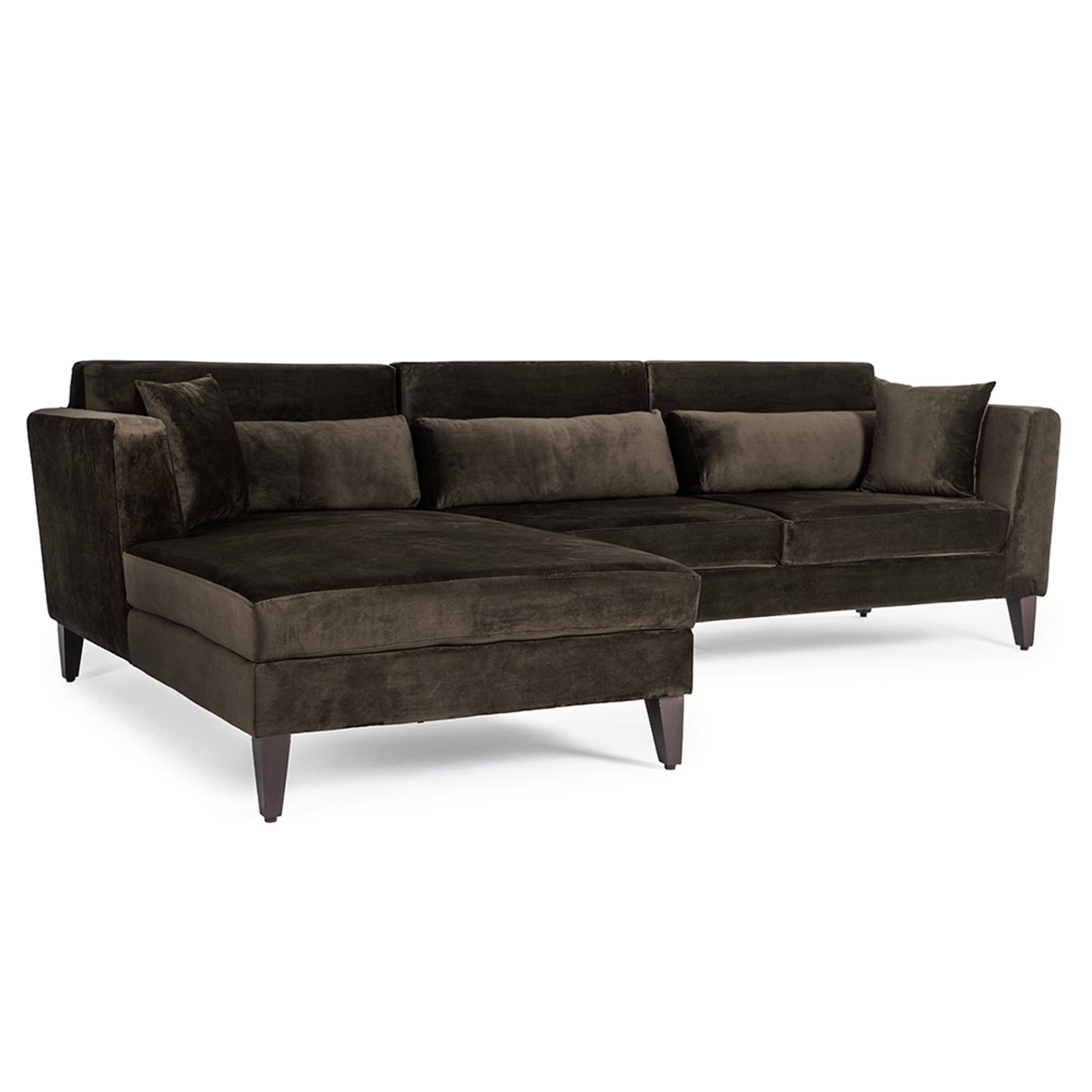 Wakefit SnoozePro L Shape Sofa Set (3 Seater + Left Aligned Chaise) - Velvet Stone Sectional, Set (3 Seater + Left Aligned Chaise), Stone