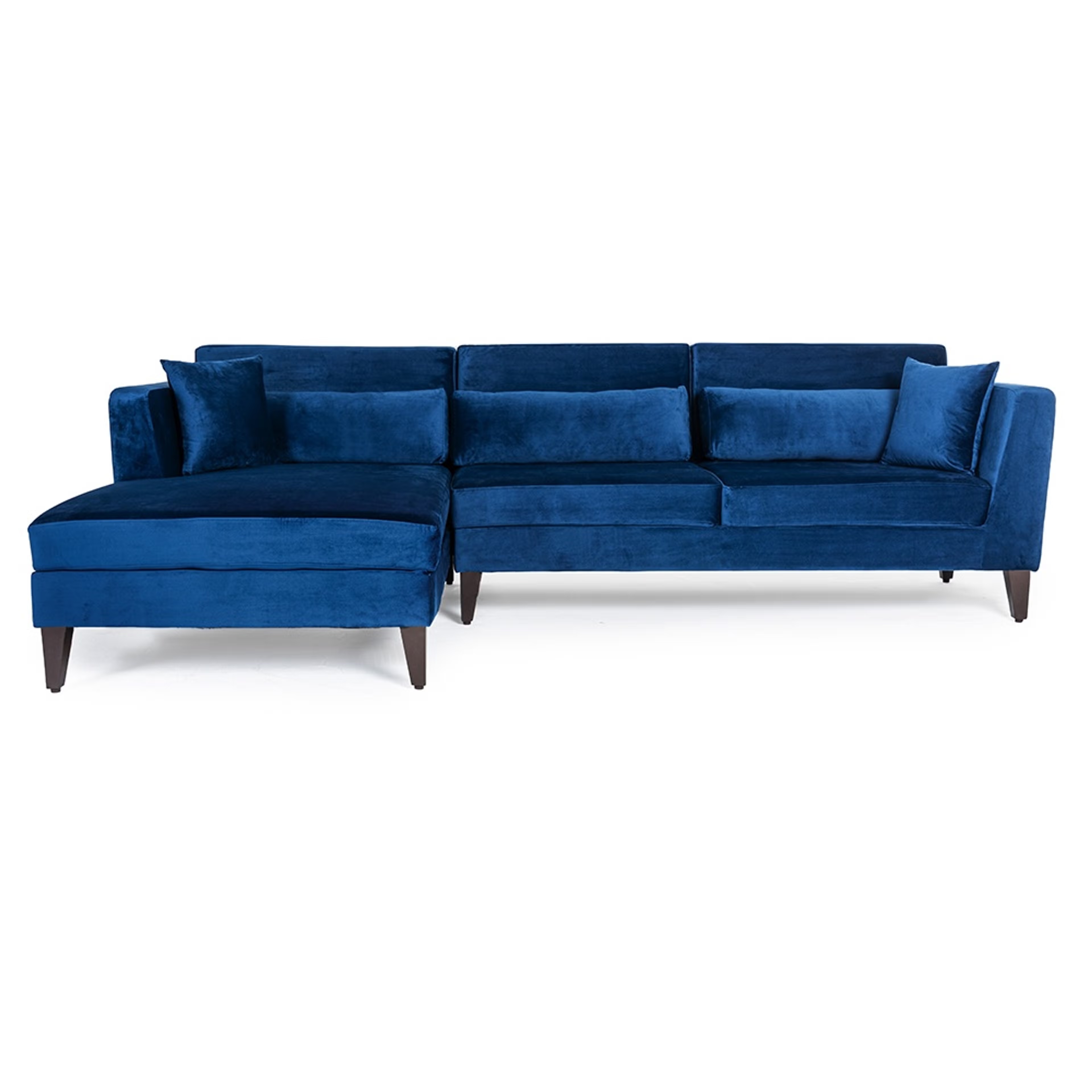 Wakefit SnoozePro L Shape Sofa Set (3 Seater + Left Aligned Chaise) - Velvet Blue Sectional, Set (3 Seater + Left Aligned Chaise), Blue