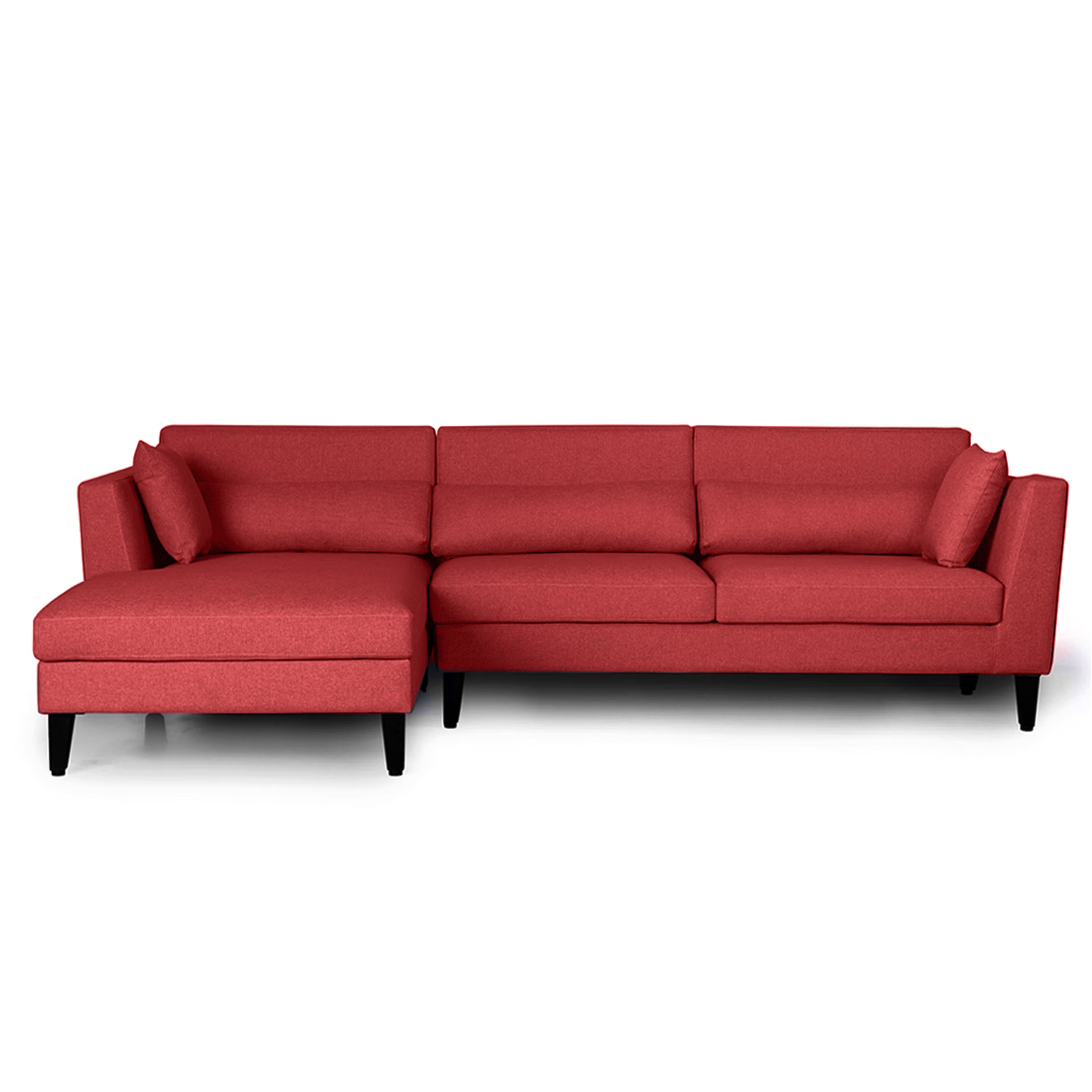 Wakefit SnoozePro L Shape Sofa Set (3 Seater + Left Aligned Chaise) Omega Red Sectional, Set (3 Seater + Left Aligned Chaise), Omega Red
