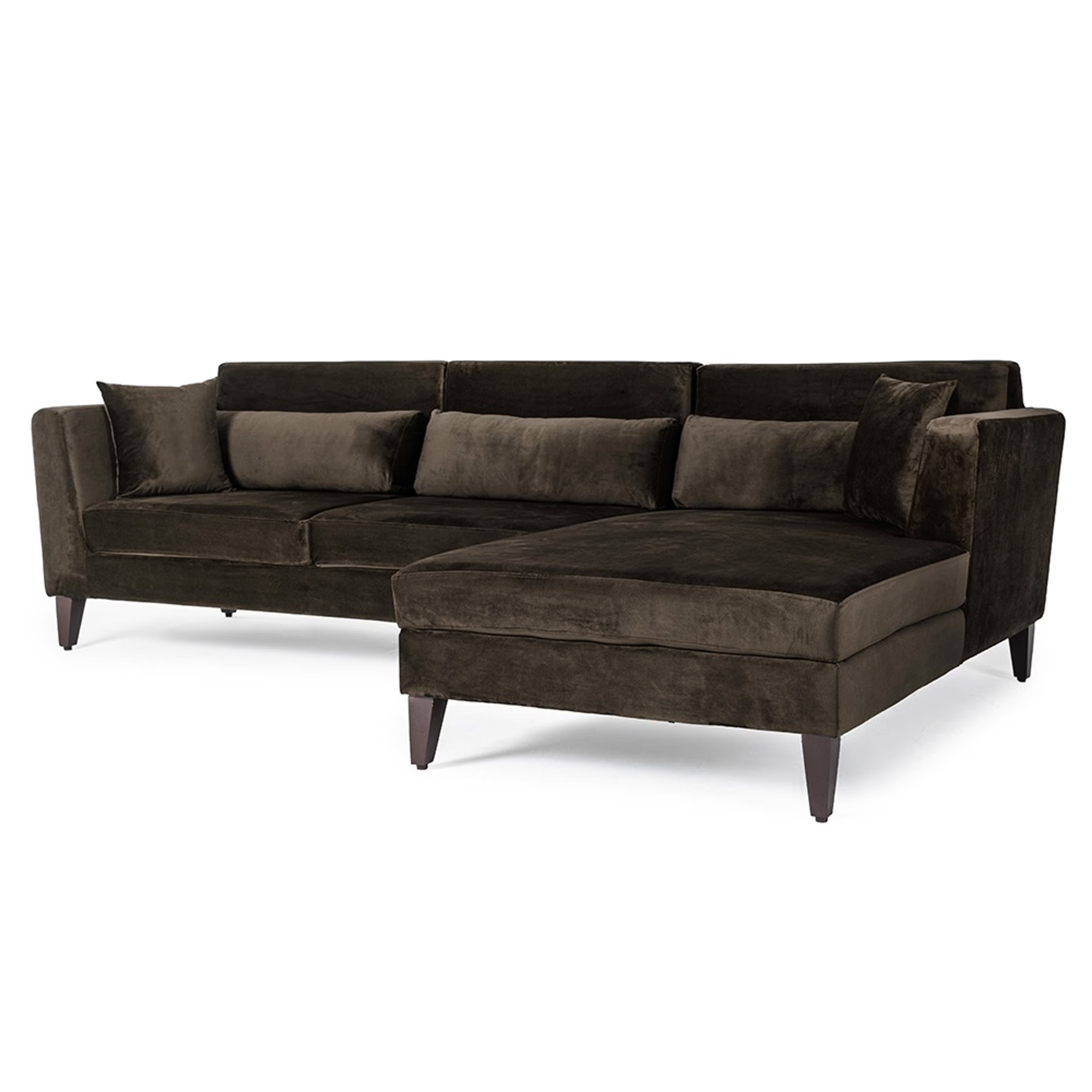 Home 25 Wakefit SnoozePro L Shape Sofa Set (3 Seater + Right Aligned Chaise) - Velvet Stone Sectional, Set (3 Seater + Right Aligned Chaise), Stone