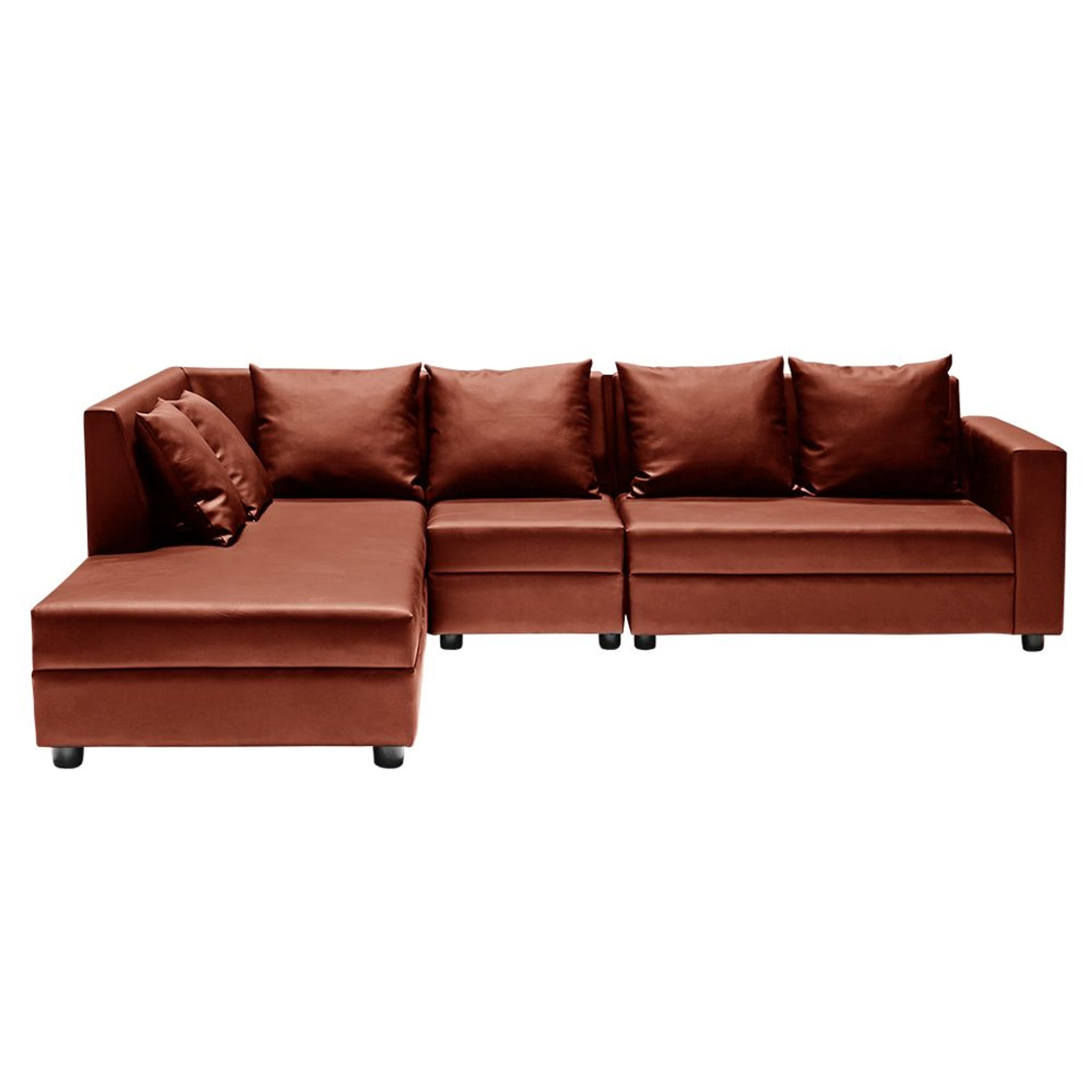 Wakefit Skiver L Shape Sofa Set (3 Seater + Left Aligned Chaise) Sectional, Set (3 Seater + Left Aligned Chaise), Tan