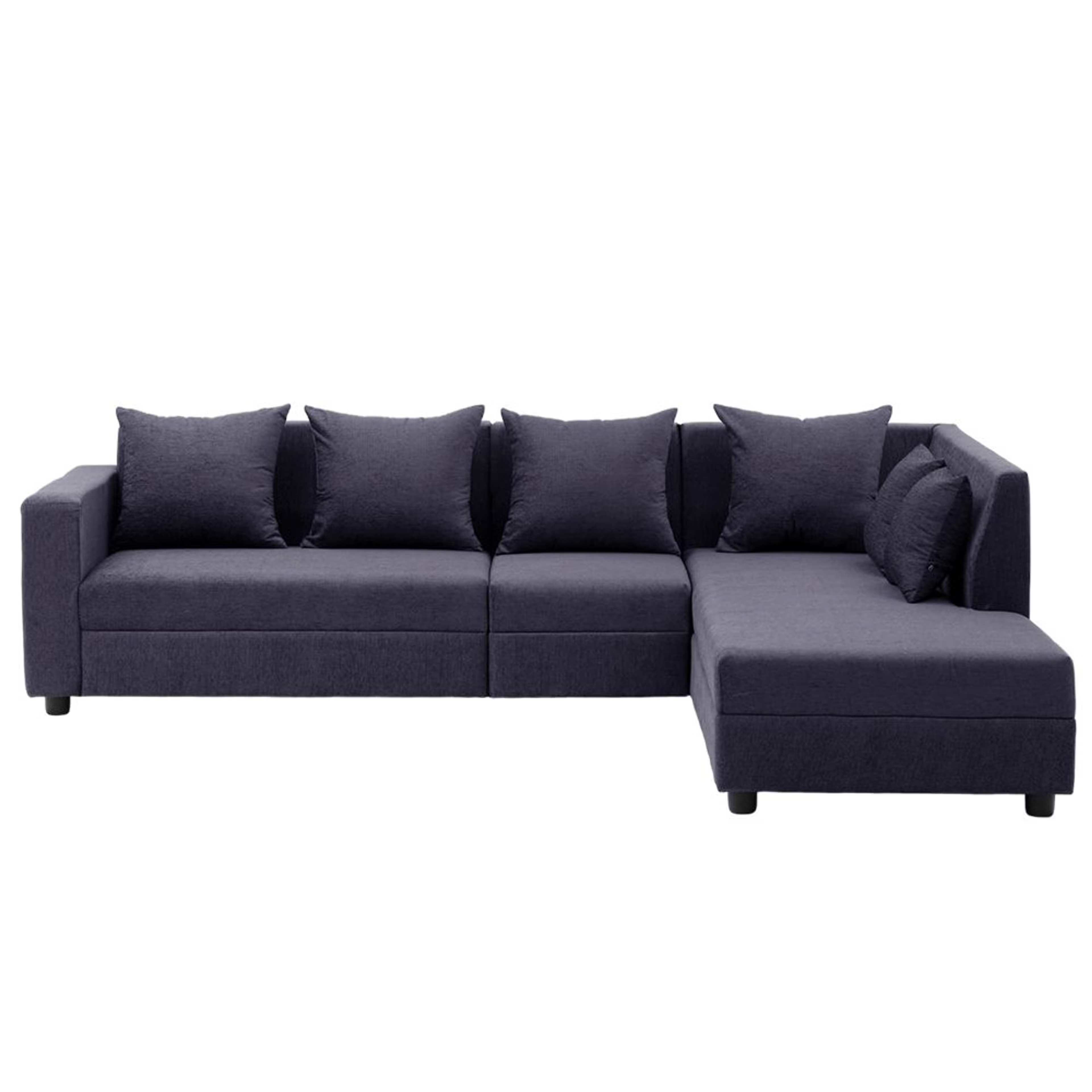 Wakefit Skiver L Shape 6 Seater Sofa Set (3 Seater + Right Aligned Chaise) Sectional, Set (3 Seater + Right Aligned Chaise), Purple Grey