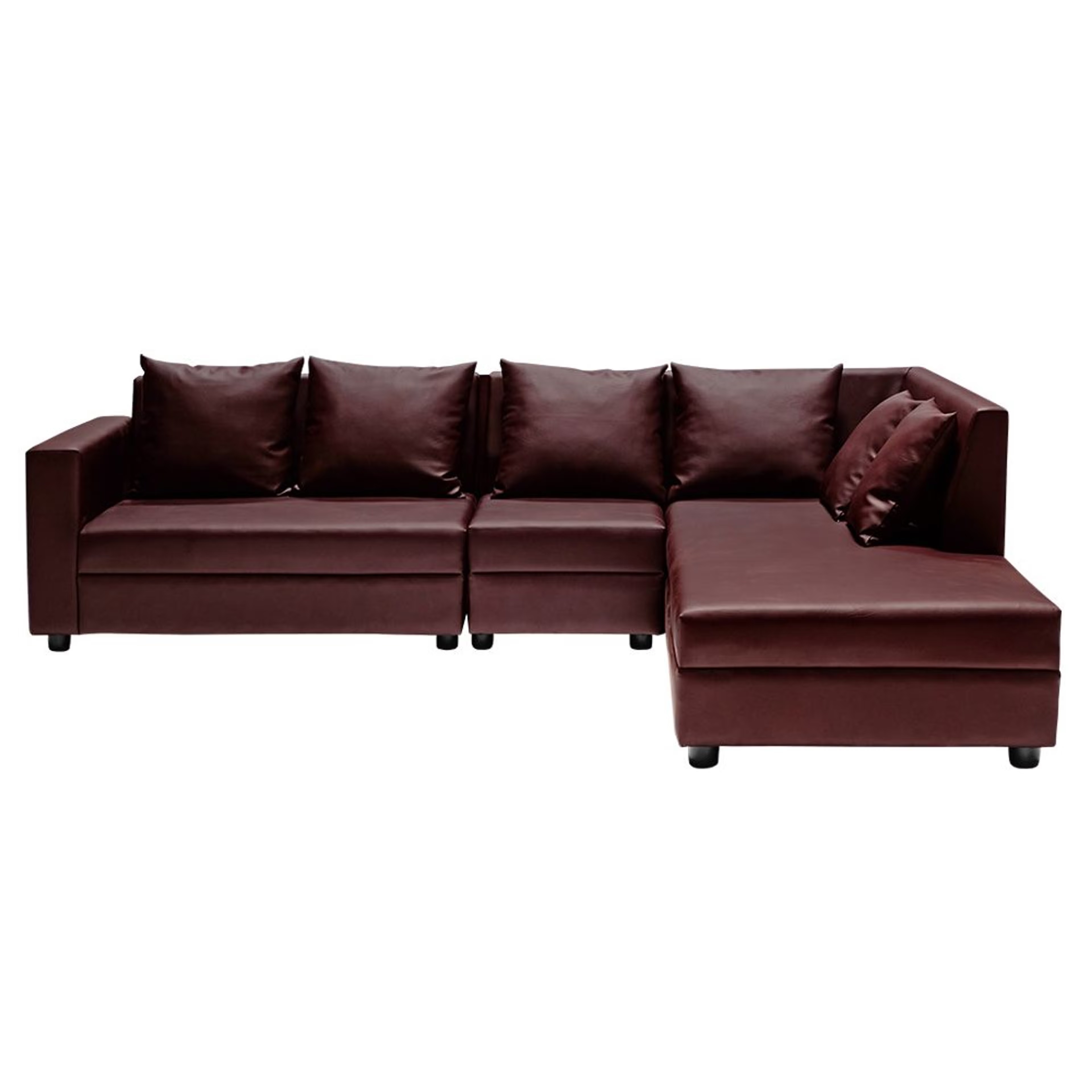 Wakefit Skiver L Shape Sofa Set (3 Seater + Right Aligned Chaise) Sectional, Set (3 Seater + Right Aligned Chaise), Sangria