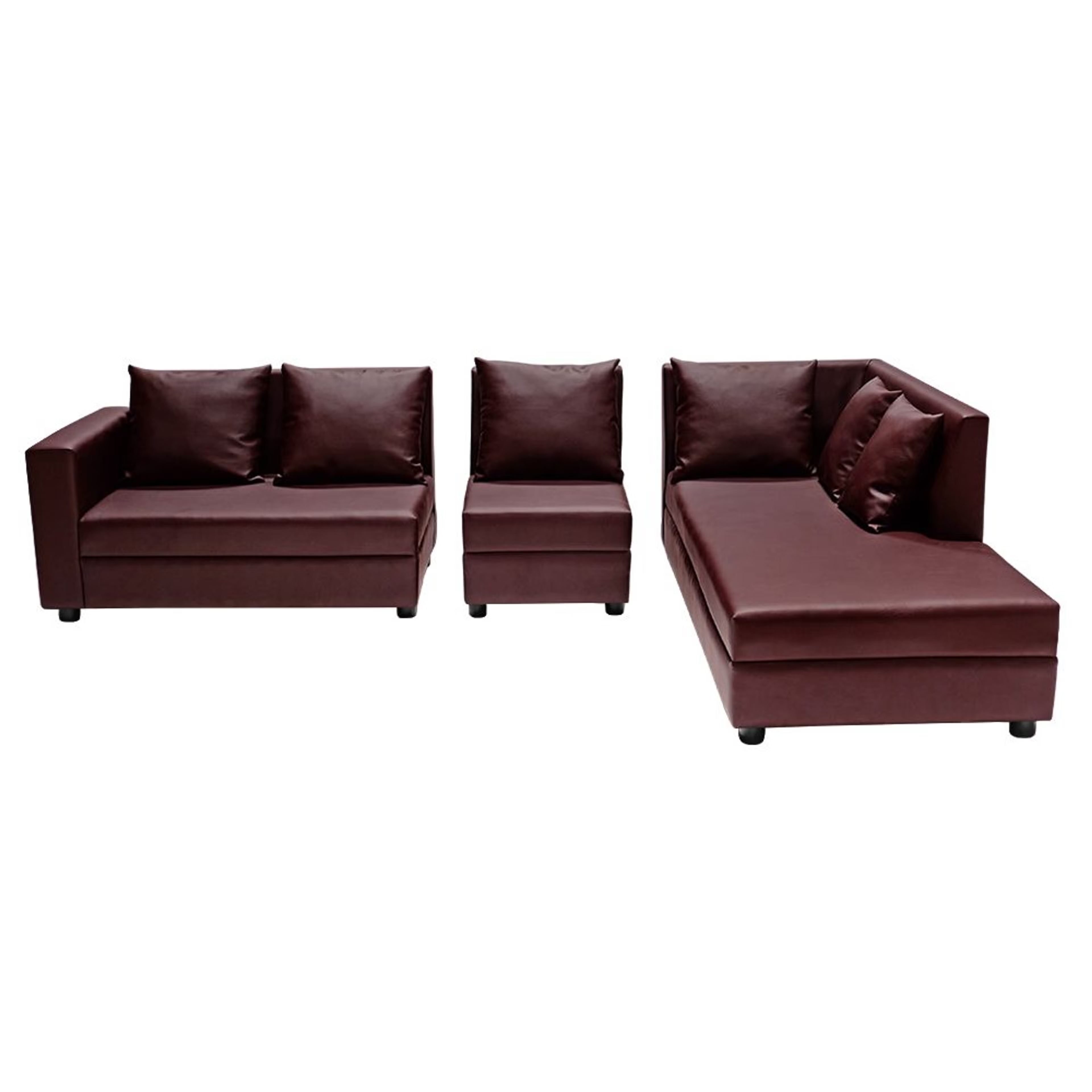 Wakefit Skiver L Shape Sofa Set (3 Seater + Right Aligned Chaise) Sectional, Set (3 Seater + Right Aligned Chaise), Sangria 3 Wakefit Skiver L Shape Sofa Set (3 Seater + Right Aligned Chaise) Sectional, Set (3 Seater + Right Aligned Chaise), Sangria