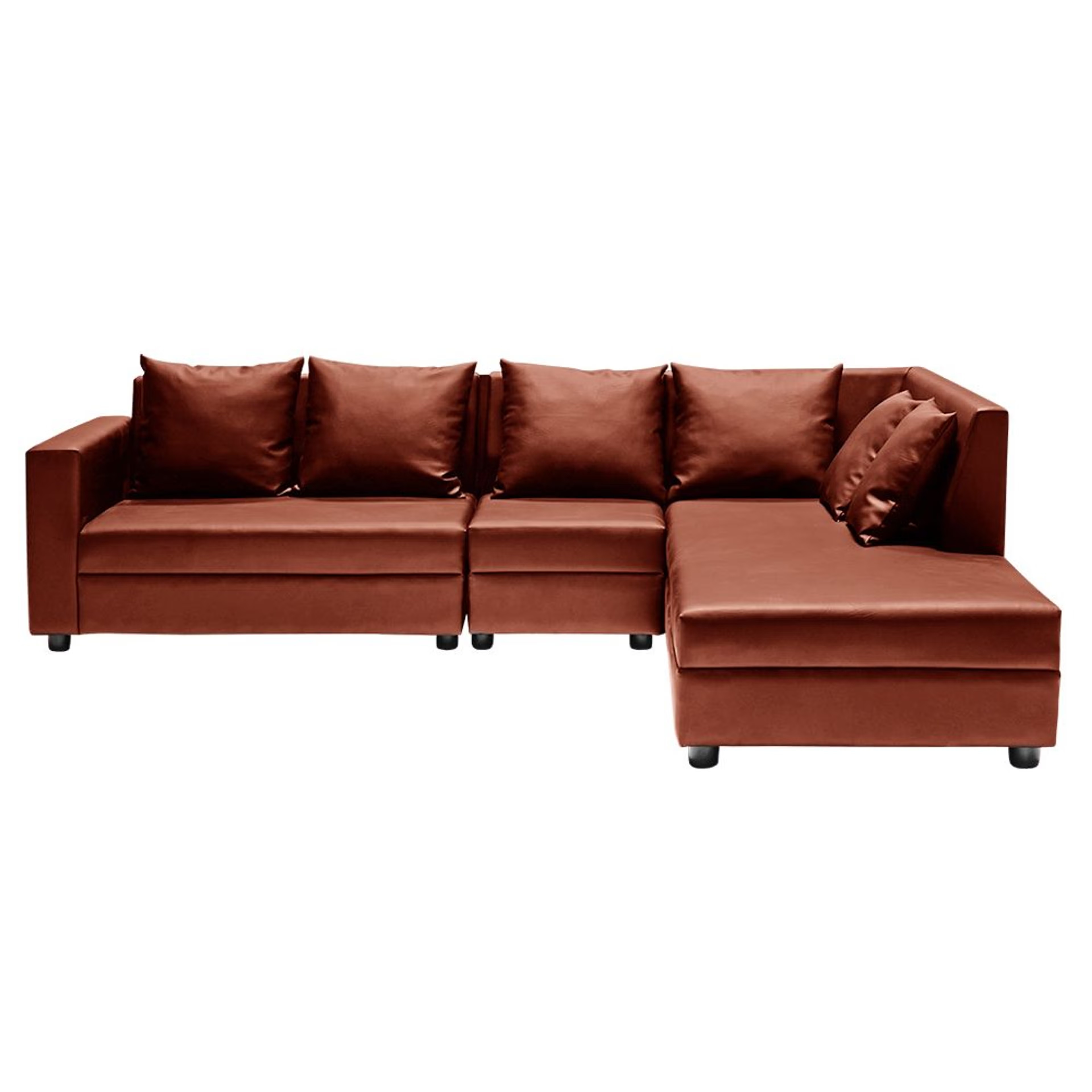 Wakefit Skiver L Shape Sofa Set (3 Seater + Right Aligned Chaise) Sectional, Set (3 Seater + Right Aligned Chaise), Tan