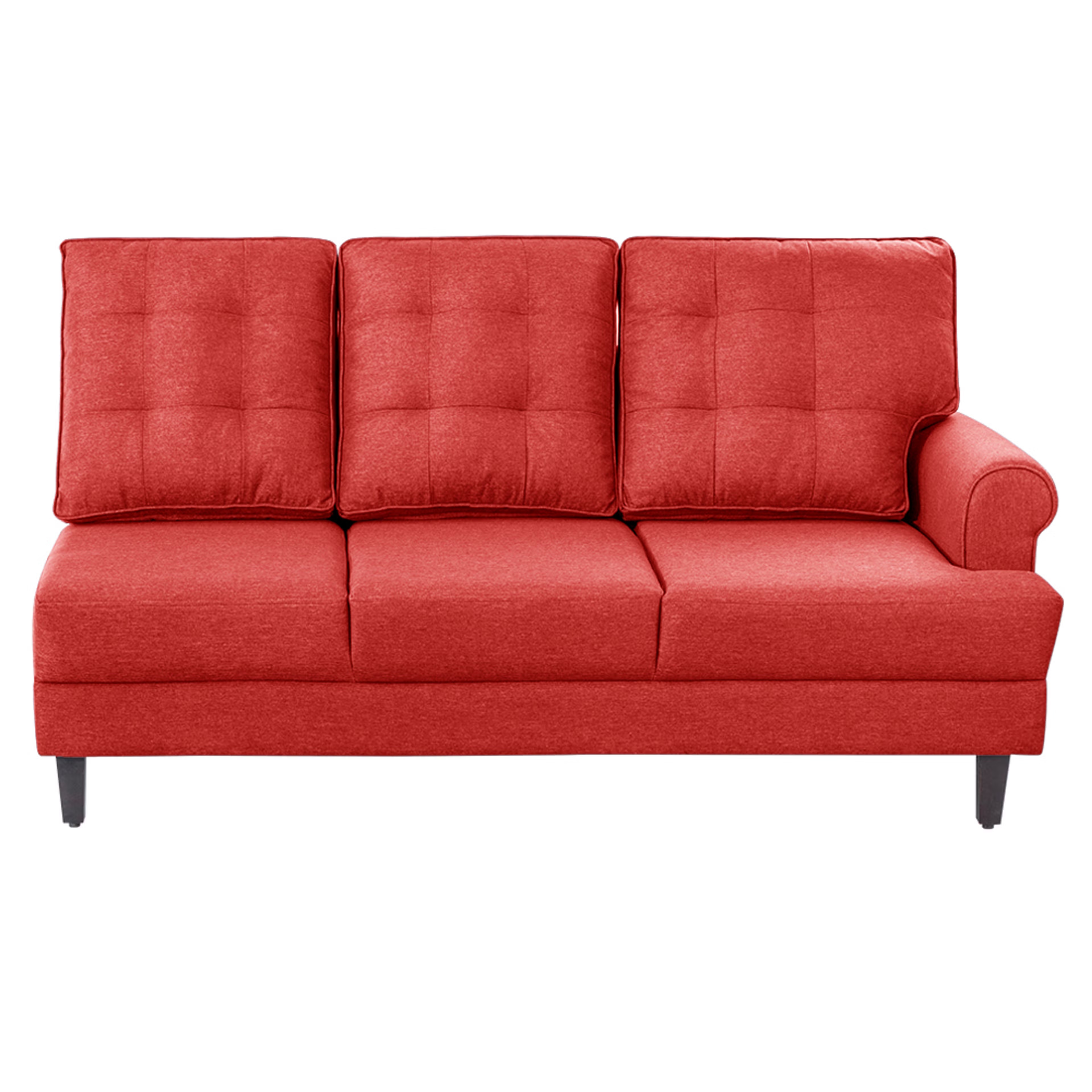 Home 43 Wakefit Dreamer L - Shape Sofa Set (3 Seater + Left Aligned Chaise) - Omega Red Sectional, 3 + Left Aligned Chaise, Omega Red