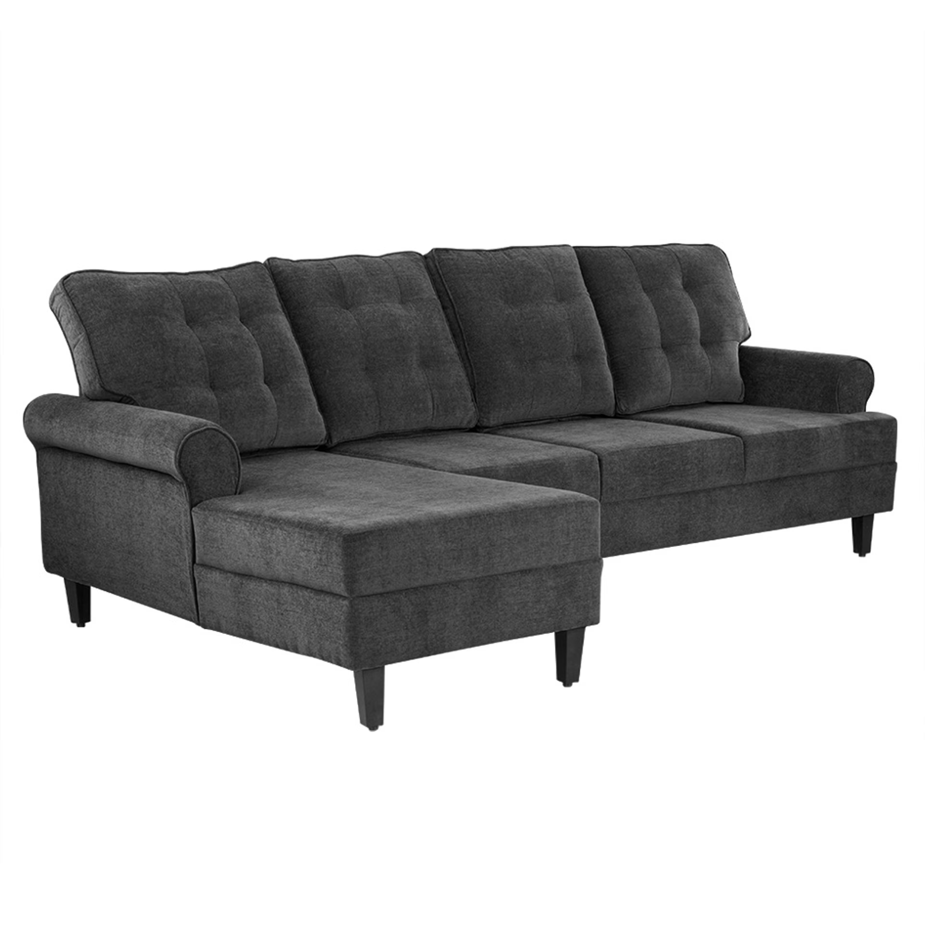 Wakefit Dreamer L Shape Sofa Set (3 Seater + Left Aligned Chaise) Sectional, 3 + Left Aligned Chaise, Malphino Smoke Grey 3 Wakefit Dreamer L Shape Sofa Set (3 Seater + Left Aligned Chaise) Sectional, 3 + Left Aligned Chaise, Malphino Smoke Grey