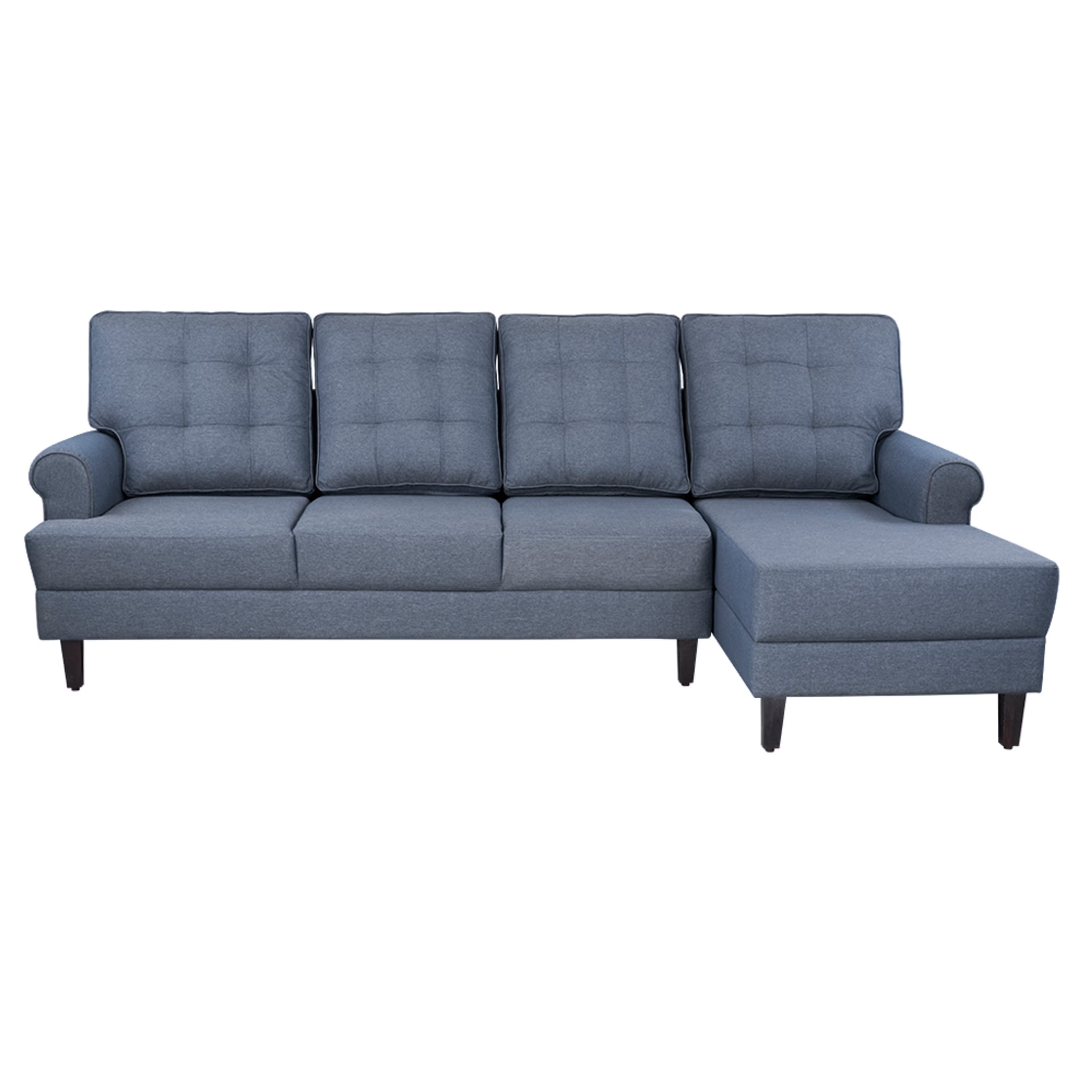 Home 40 Wakefit Dreamer L - Shape Sofa Set (3 Seater + Right Aligned Chaise) - Omega Blue Sectional, 3 + Right Aligned Chaise, Omega Blue